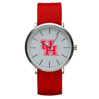 Red Houston Cougars Stitch Nylon Strap Watch