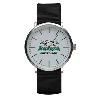 Black Loyola Greyhounds Stitch Nylon Strap Watch