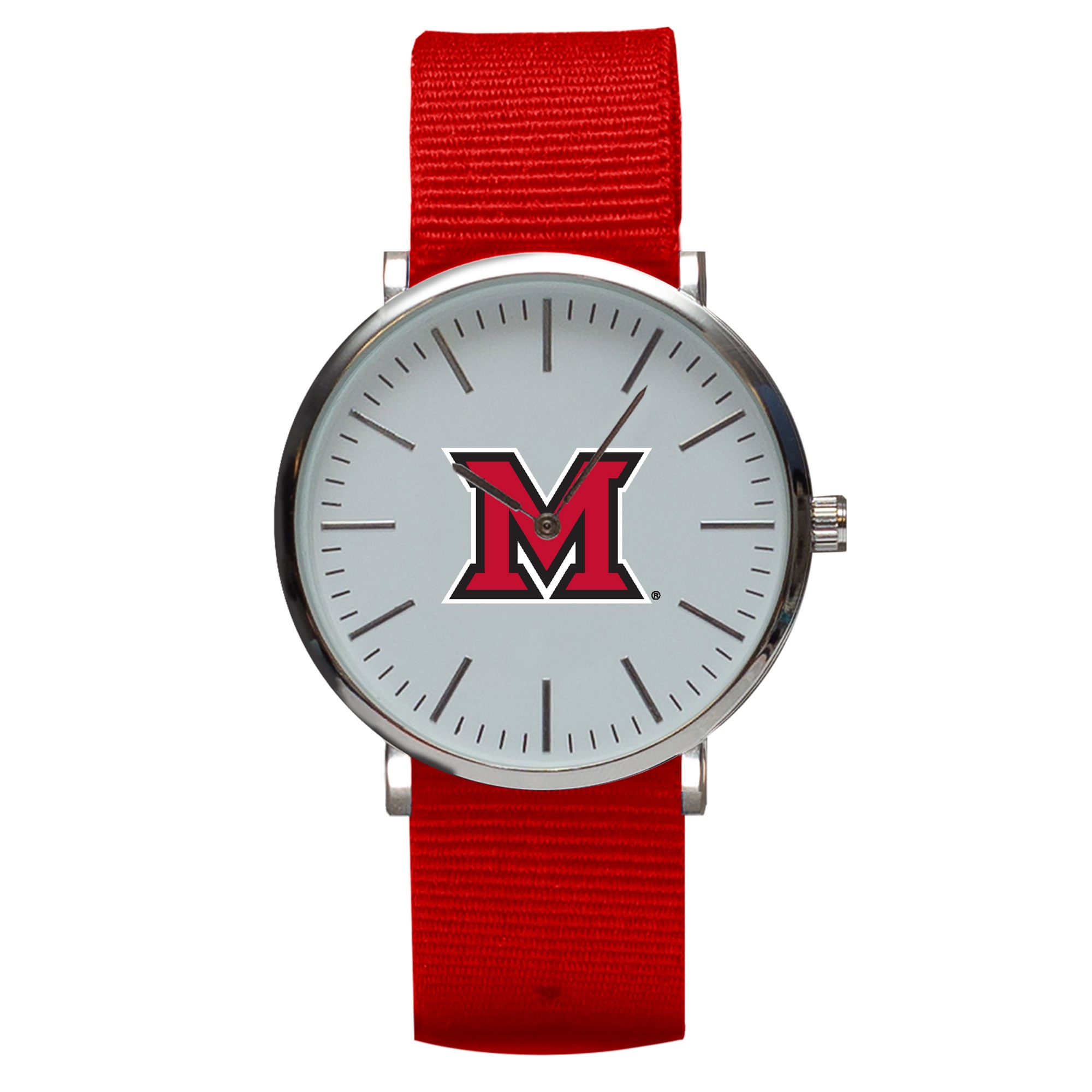 Red Miami University RedHawks Stitch Nylon Strap Watch
