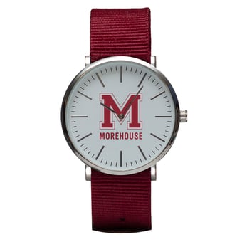 Maroon Morehouse Maroon Tigers Stitch Nylon Strap Watch