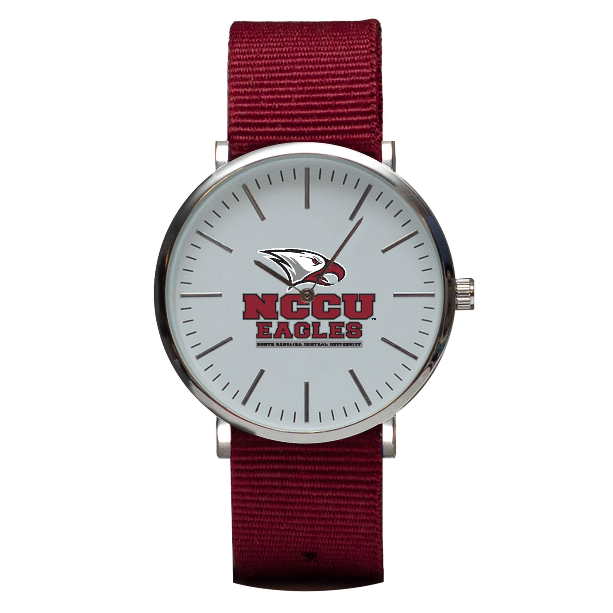 Maroon North Carolina Central Eagles Stitch Nylon Strap Watch