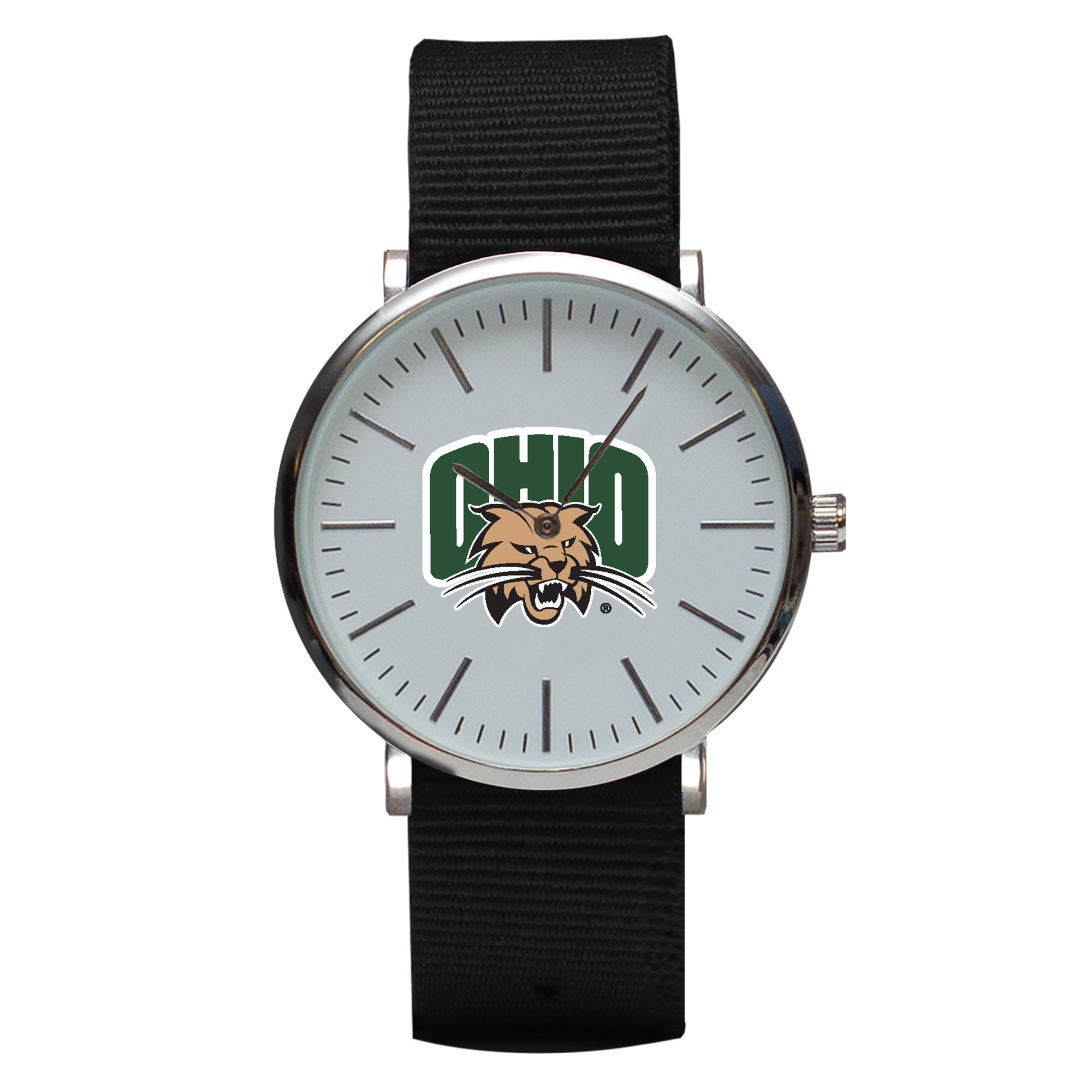 Black Ohio Bobcats Stitch Nylon Strap Watch