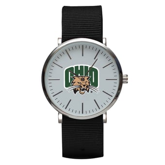 Black Ohio Bobcats Stitch Nylon Strap Watch