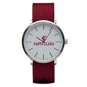 Maroon Santa Clara Broncos Stitch Nylon Strap Watch