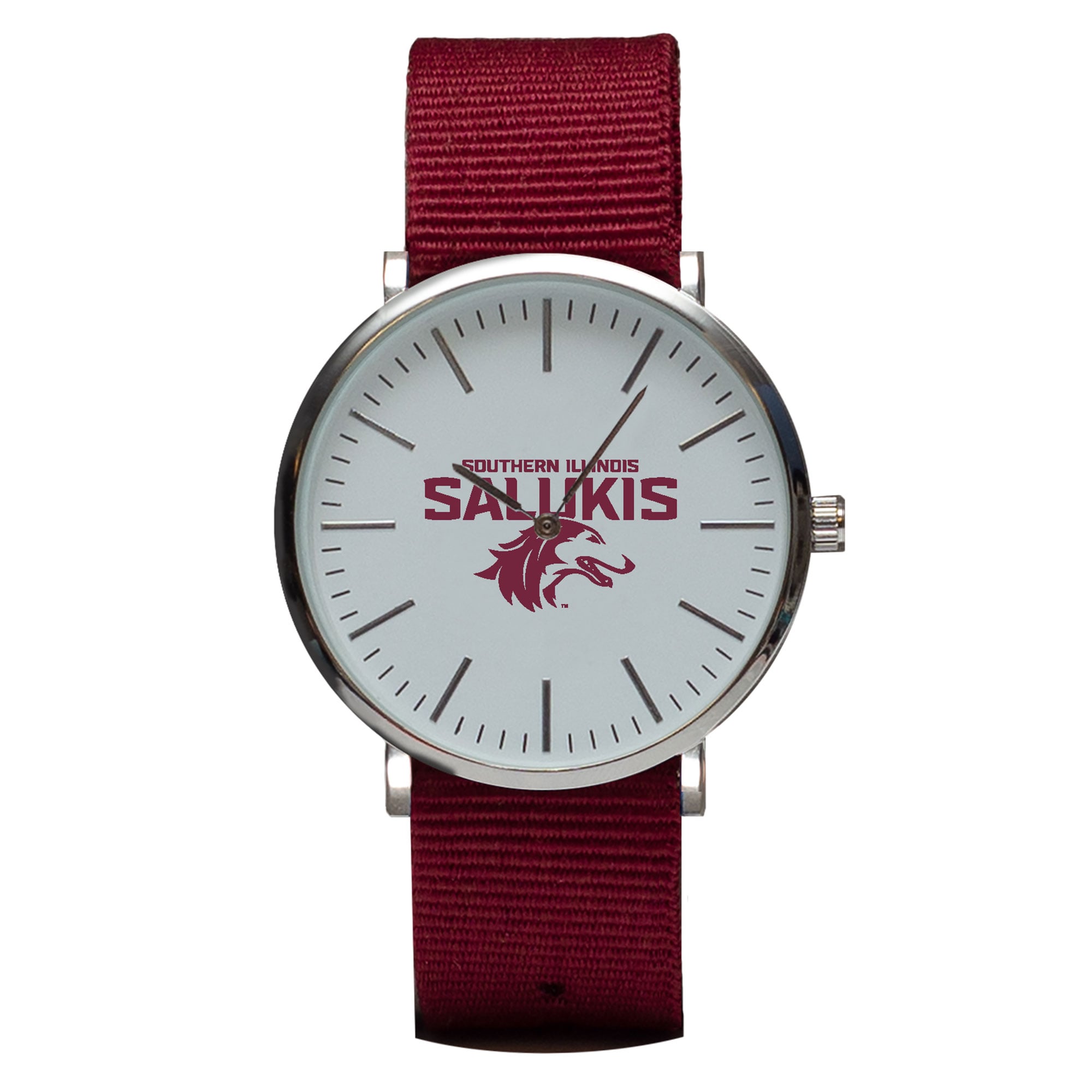 Maroon Southern Illinois Salukis Stitch Nylon Strap Watch
