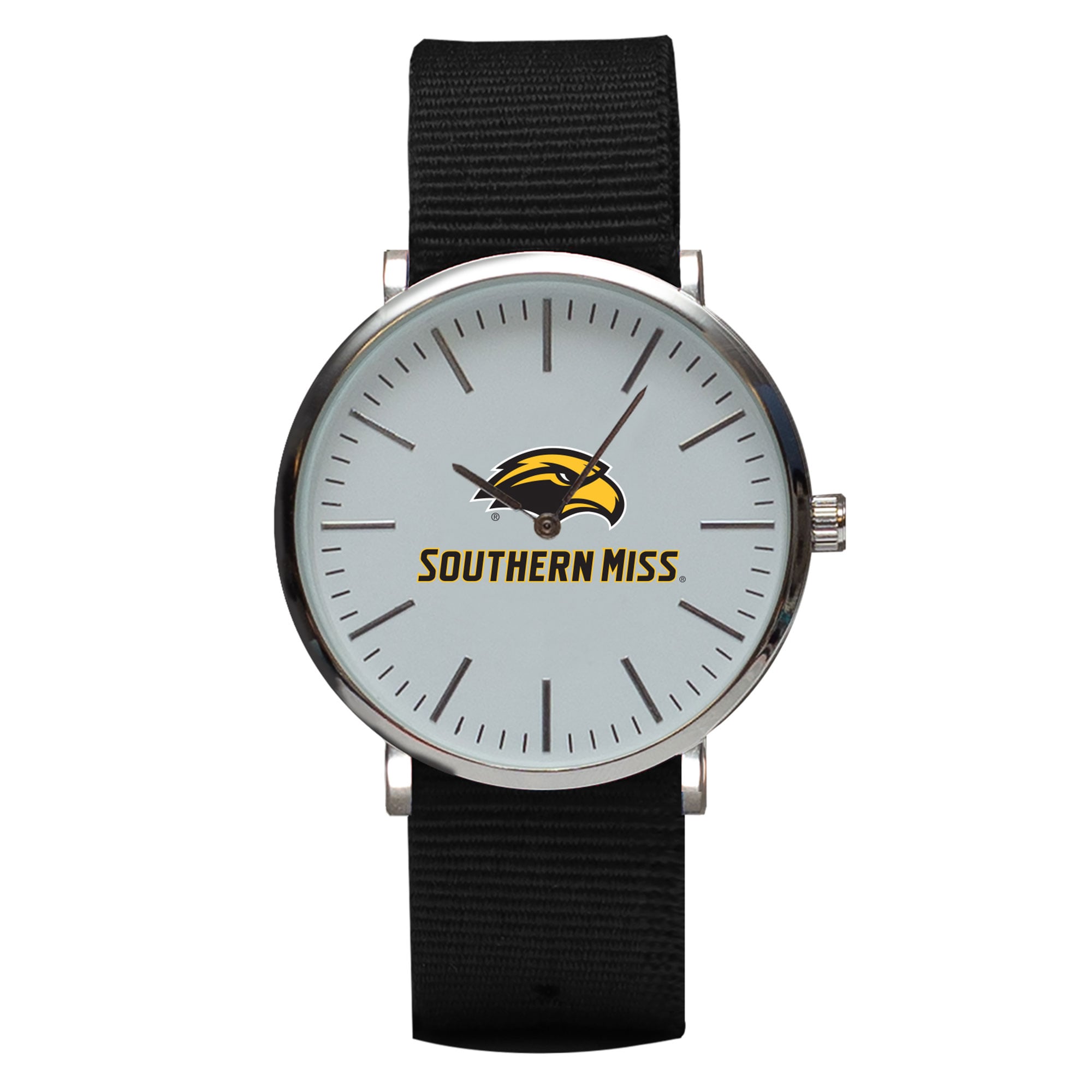 Black Southern Miss Golden Eagles Stitch Nylon Strap Watch