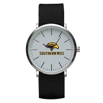 Black Southern Miss Golden Eagles Stitch Nylon Strap Watch