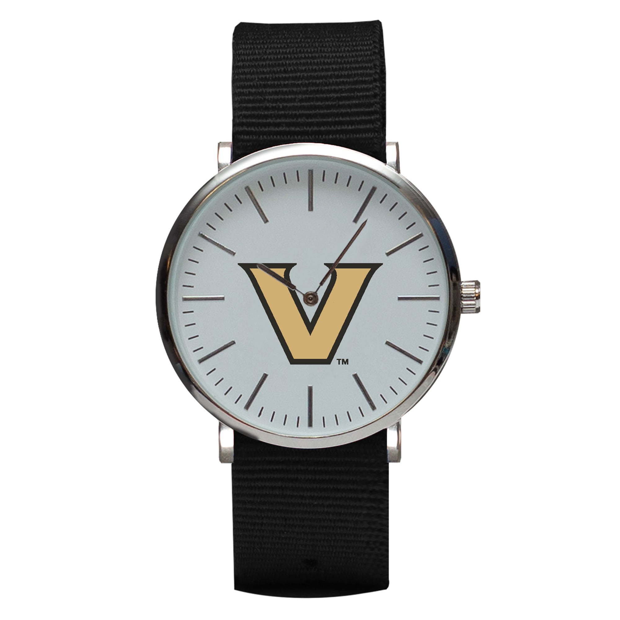 Black Vanderbilt Commodores Stitch Nylon Strap Watch