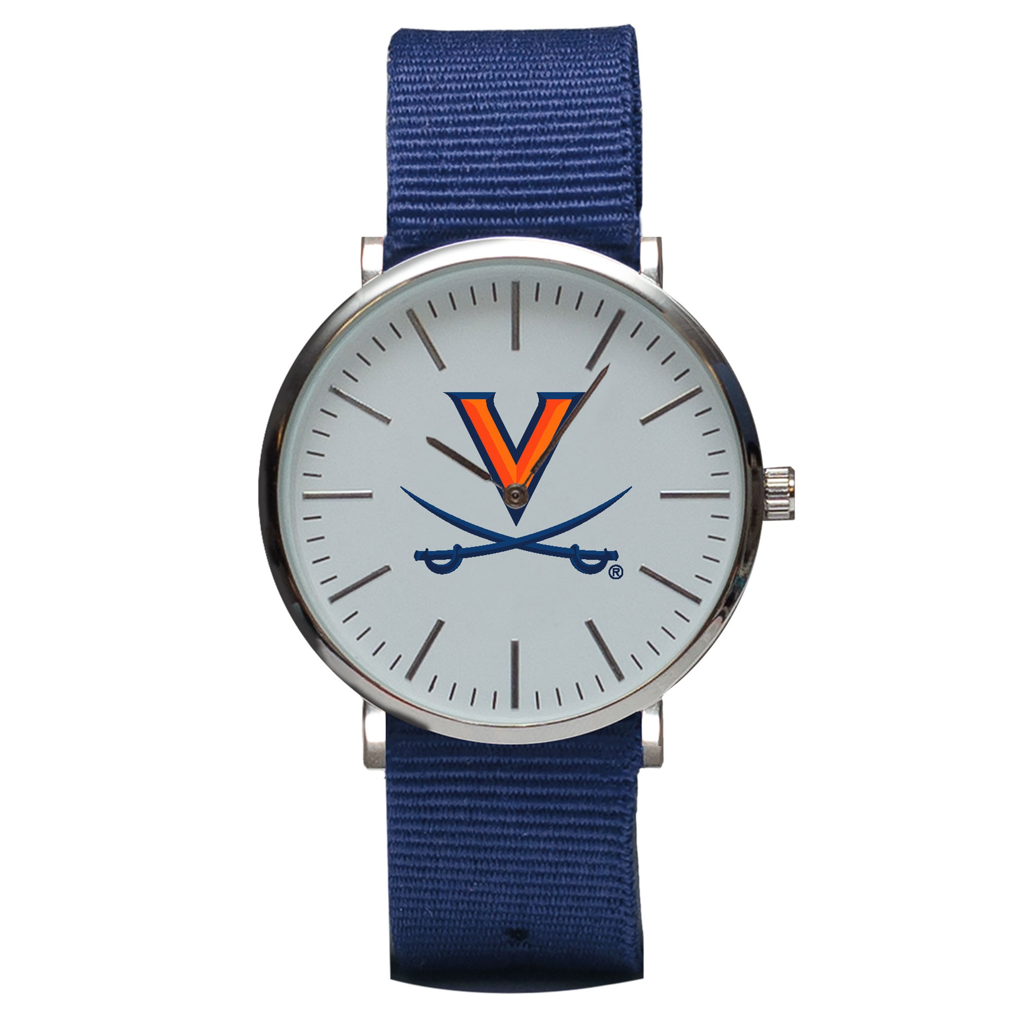 Navy Virginia Cavaliers Stitch Nylon Strap Watch