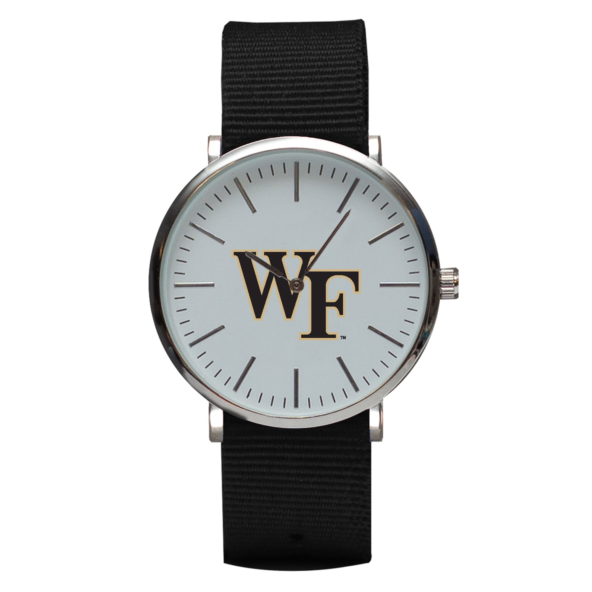 Black Wake Forest Demon Deacons Stitch Nylon Strap Watch