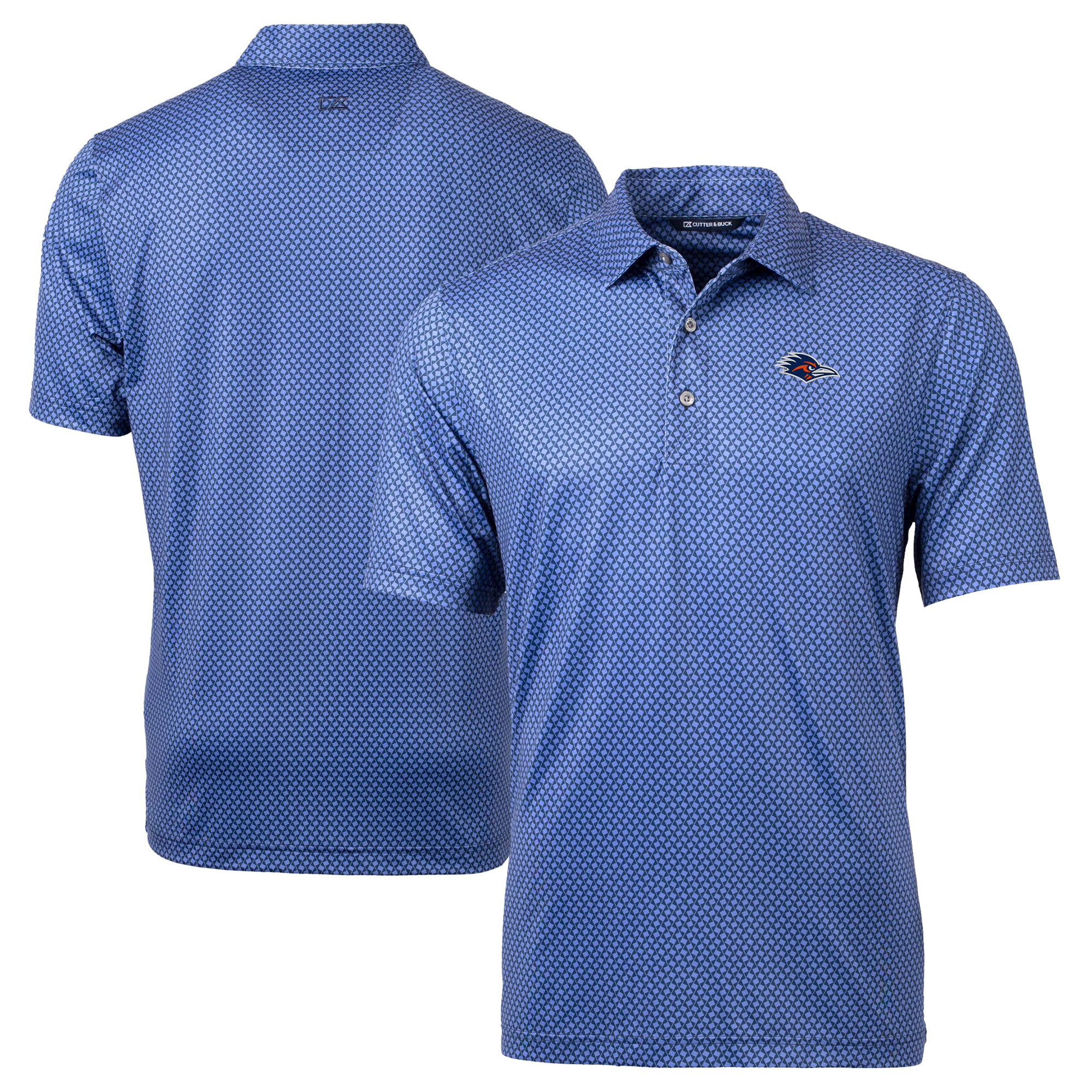 Men's Cutter & Buck Navy UTSA Roadrunners Pike Banner Print Stretch Performance Polo