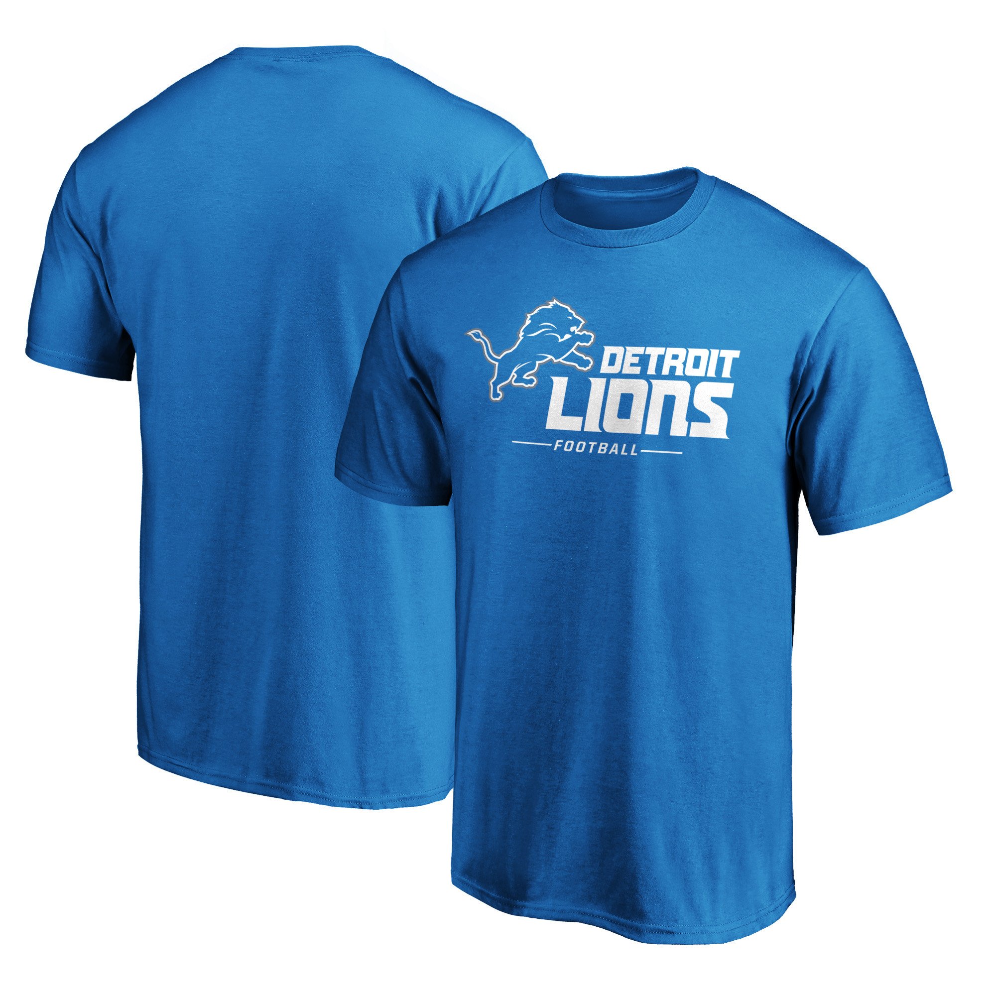 Men's Blue Detroit Lions Team Lockup T-Shirt