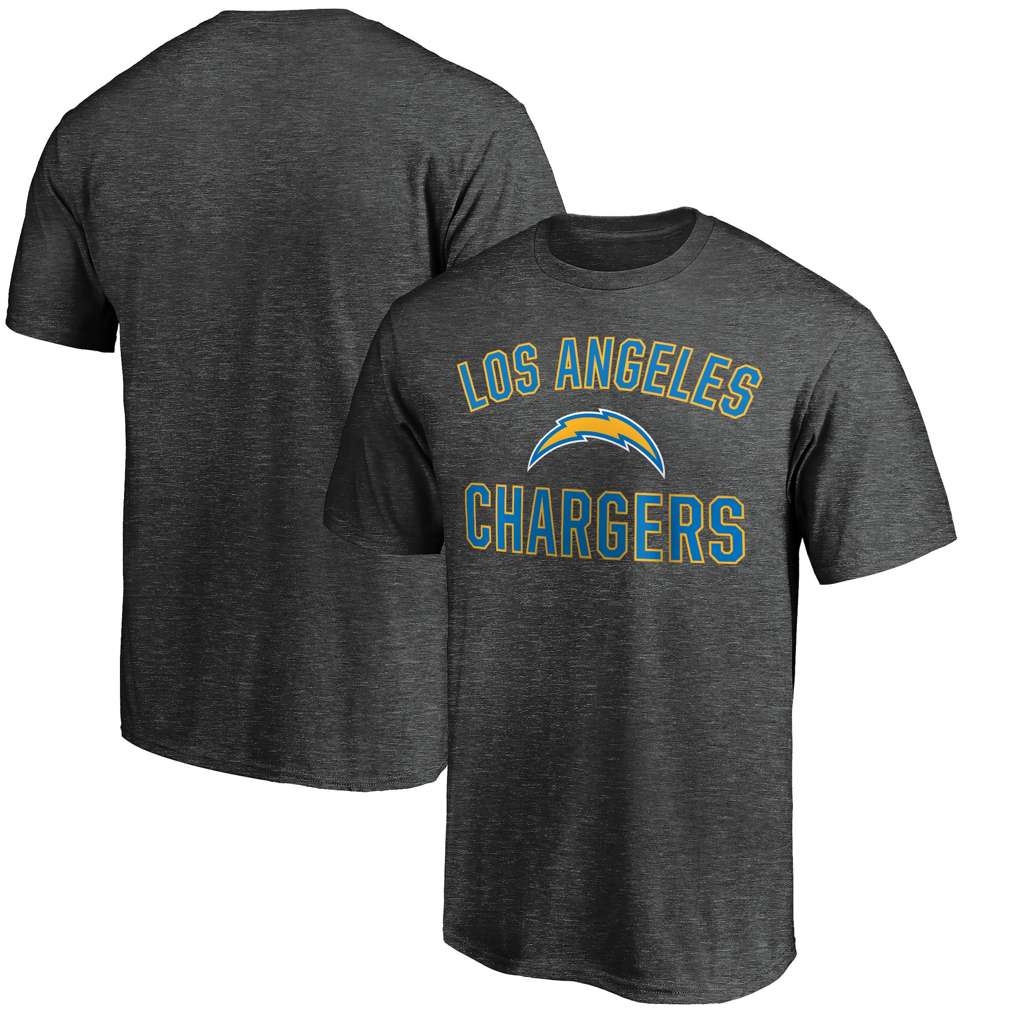 Men's Fanatics Heather Charcoal Los Angeles Chargers Victory Arch T-Shirt