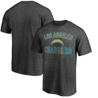 Men's Fanatics Heather Charcoal Los Angeles Chargers Victory Arch T-Shirt