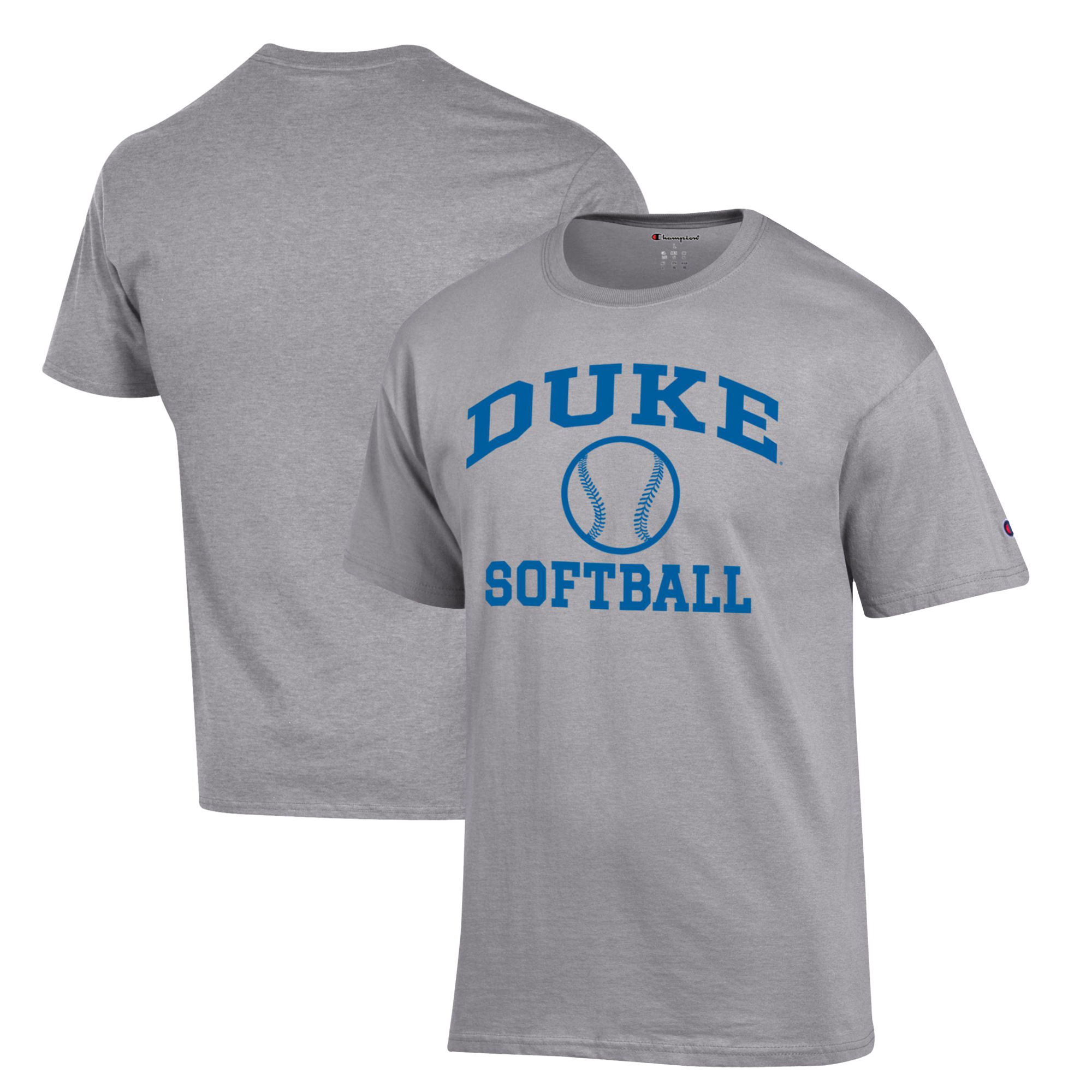 Men’s Champion Gray Duke Blue Devils Icon Logo Softball T-Shirt Men’s Champion Gray Duke Blue Devils Icon Logo Softball T-Shirt