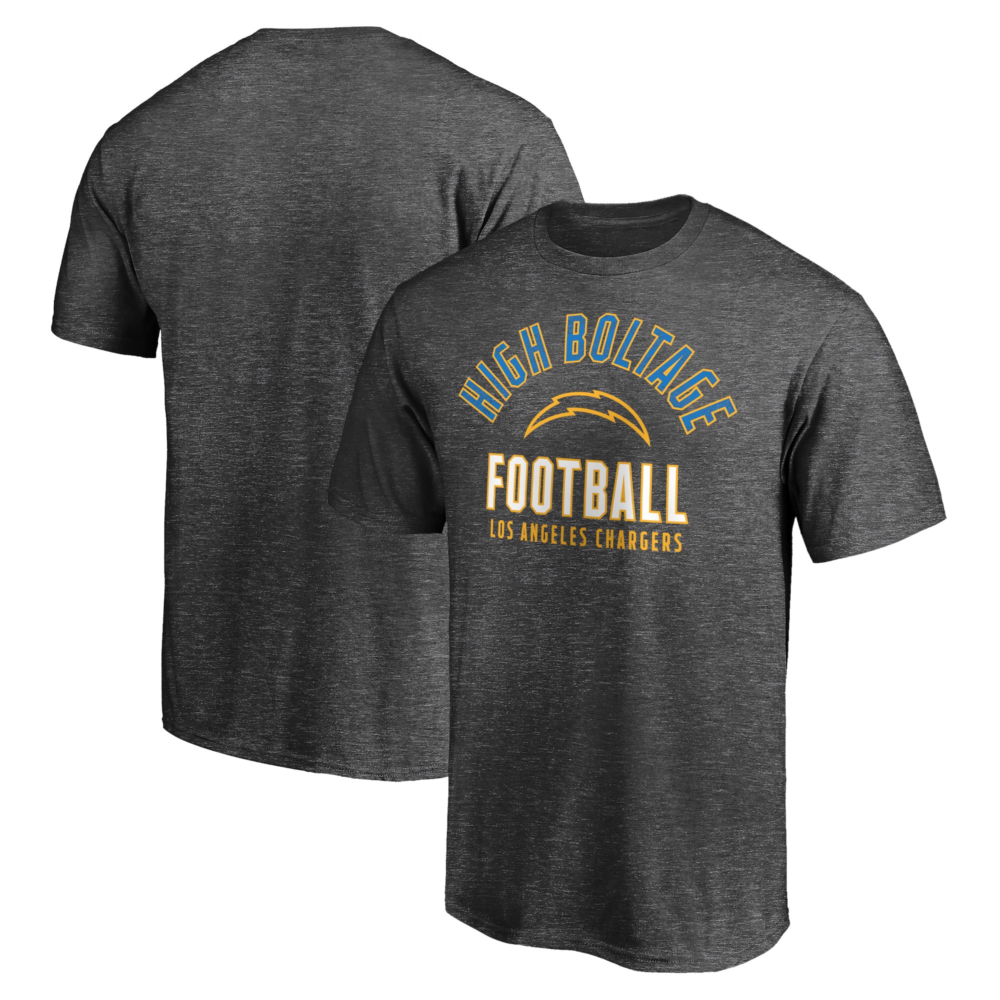 Men's Charcoal Los Angeles Chargers Nickname Arc T-Shirt