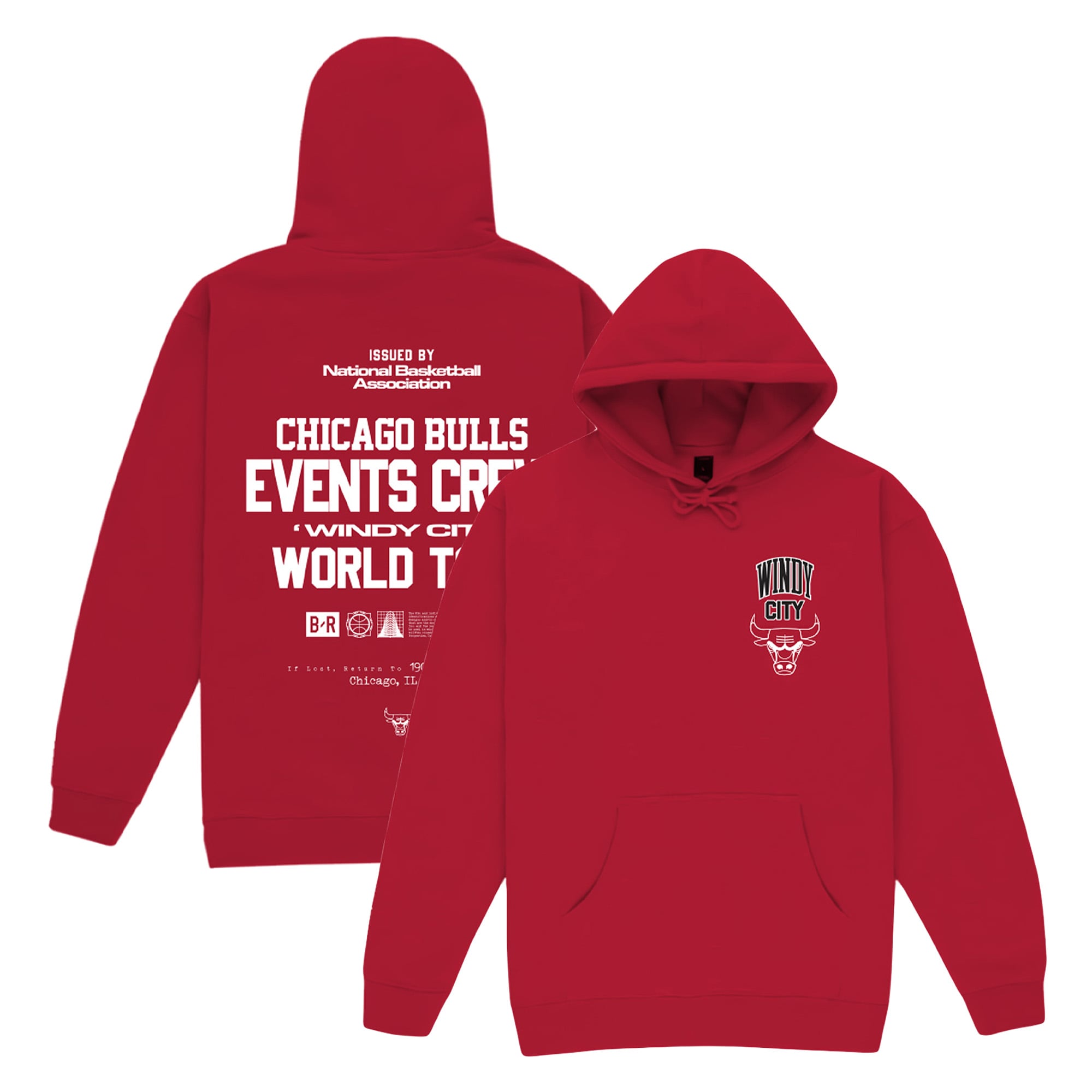 Unisex Bleacher Report x Mitchell & Ness Red Chicago Bulls Backstage Crew Pullover Hoodie