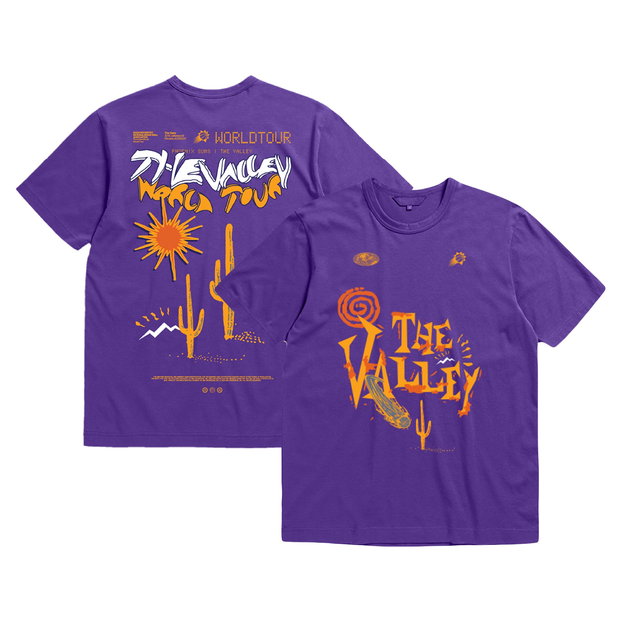 Unisex Bleacher Report x Mitchell & Ness Purple Phoenix Suns World Tour T-Shirt