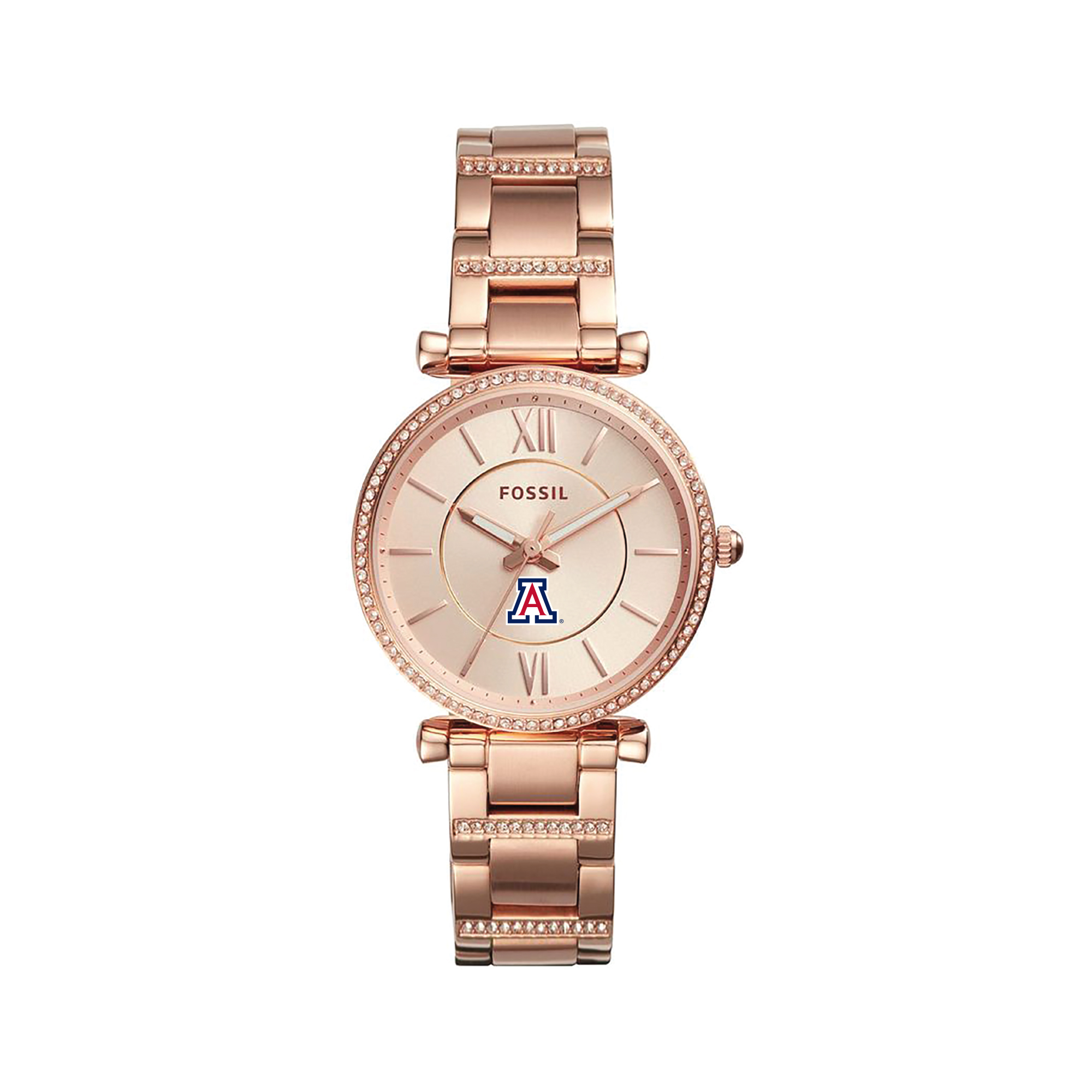 Women's Fossil  Gold Arizona Wildcats Carlie Rose Stainless Steel Watch