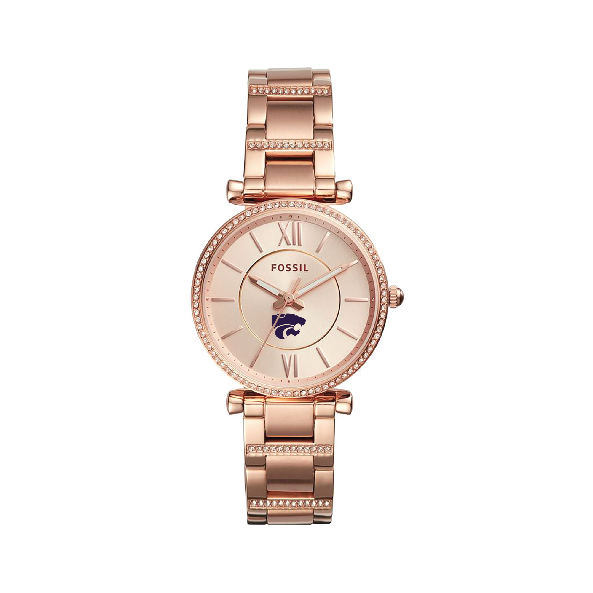 Women's Fossil  Gold Kansas State Wildcats Carlie Rose Stainless Steel Watch