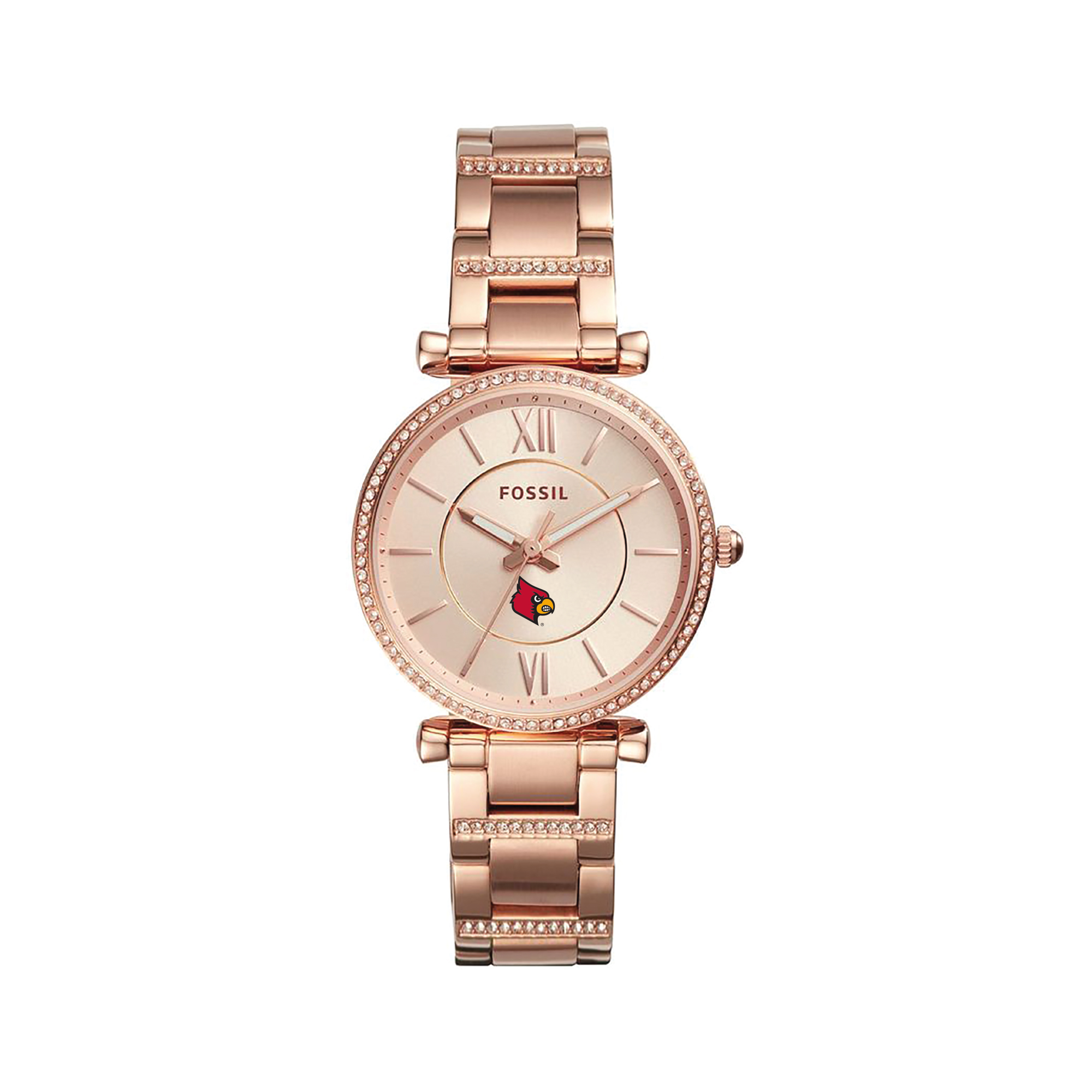 Women's Fossil  Gold Louisville Cardinals Carlie Rose Stainless Steel Watch