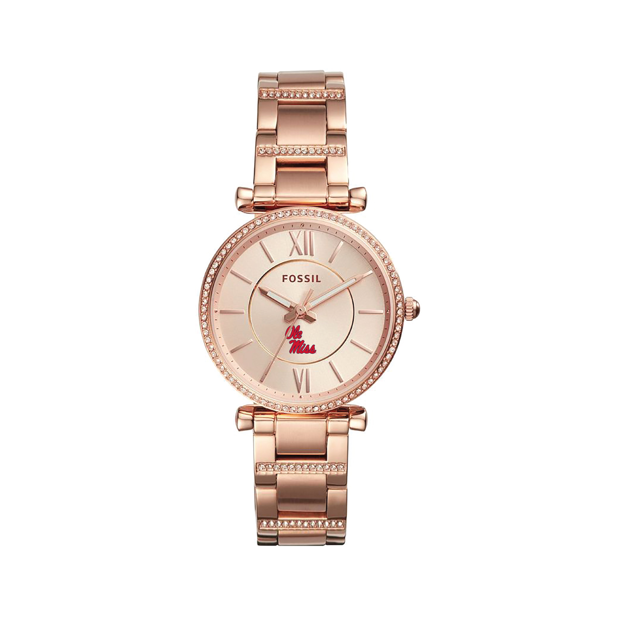 Women's Fossil  Gold Ole Miss Rebels Carlie Rose Stainless Steel Watch