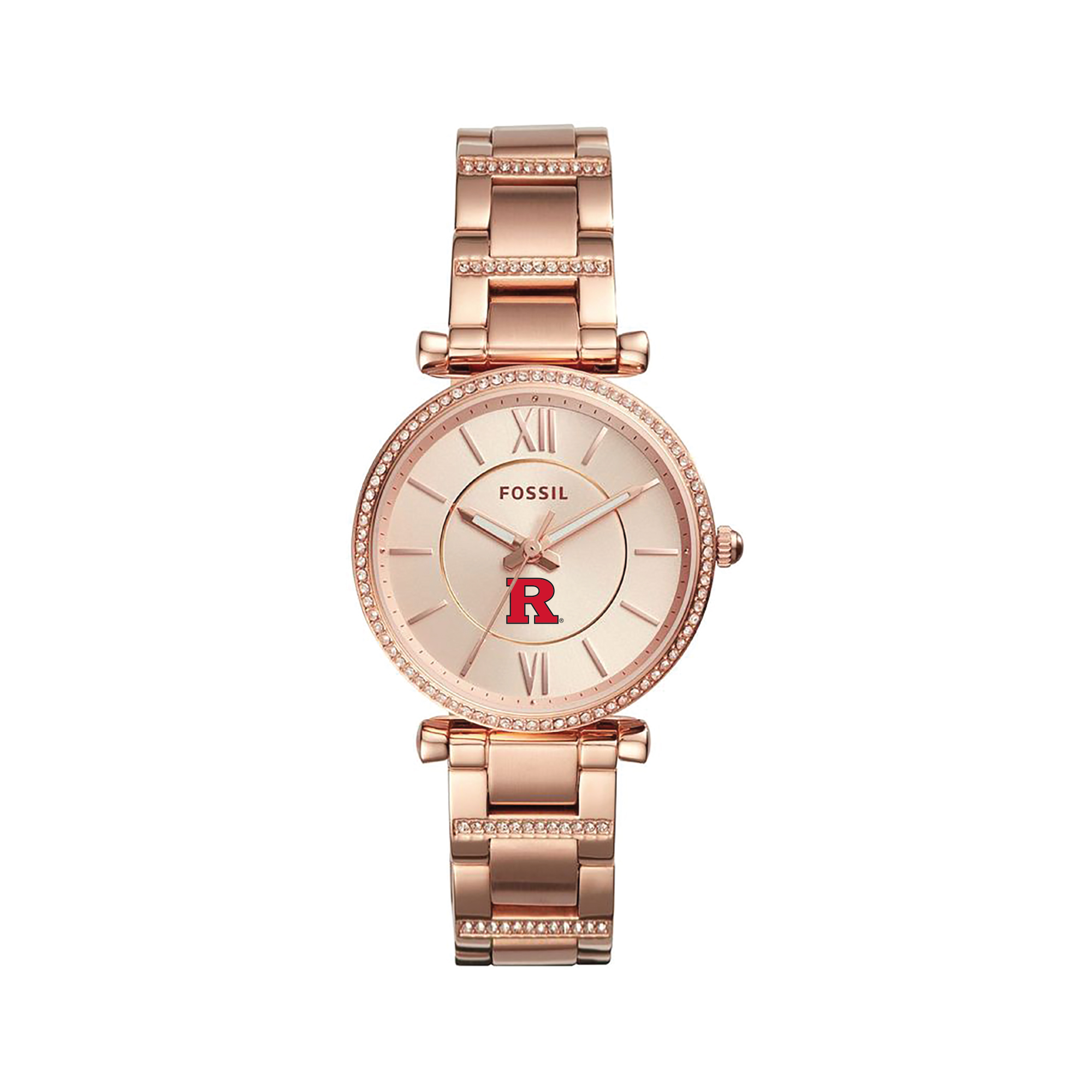 Women's Fossil  Gold Rutgers Scarlet Knights Carlie Rose Stainless Steel Watch