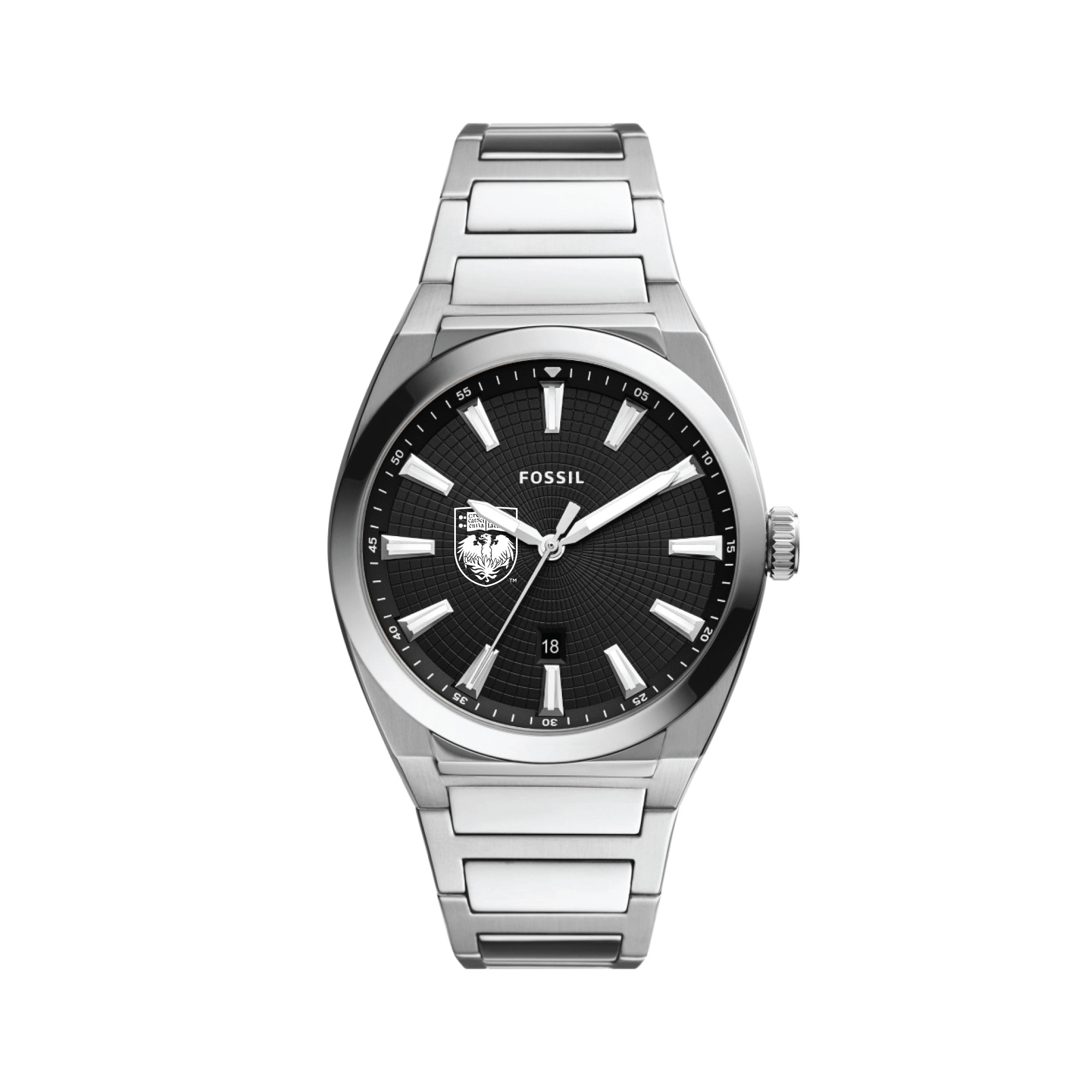 Men's Fossil  Black UChicago Maroons Everett Stainless Steel Watch