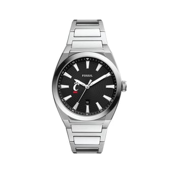 Men's Fossil  Black Cincinnati Bearcats Everett Stainless Steel Watch