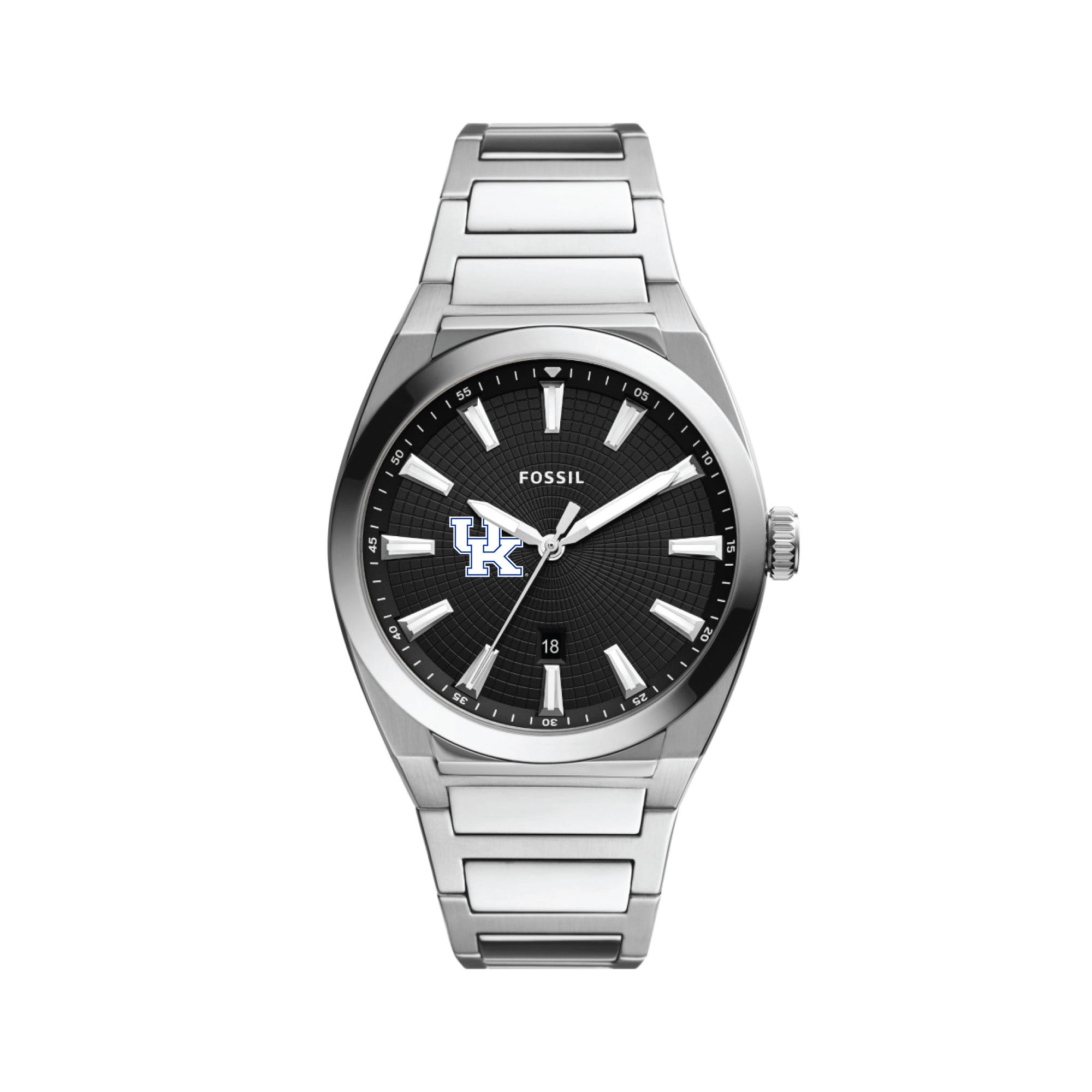 Men's Fossil  Black Kentucky Wildcats Everett Stainless Steel Watch