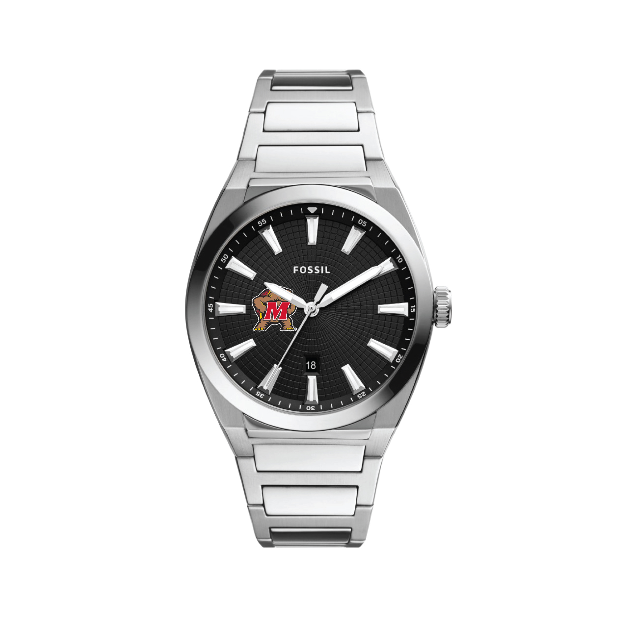 Men's Fossil  Black Maryland Terrapins Everett Stainless Steel Watch