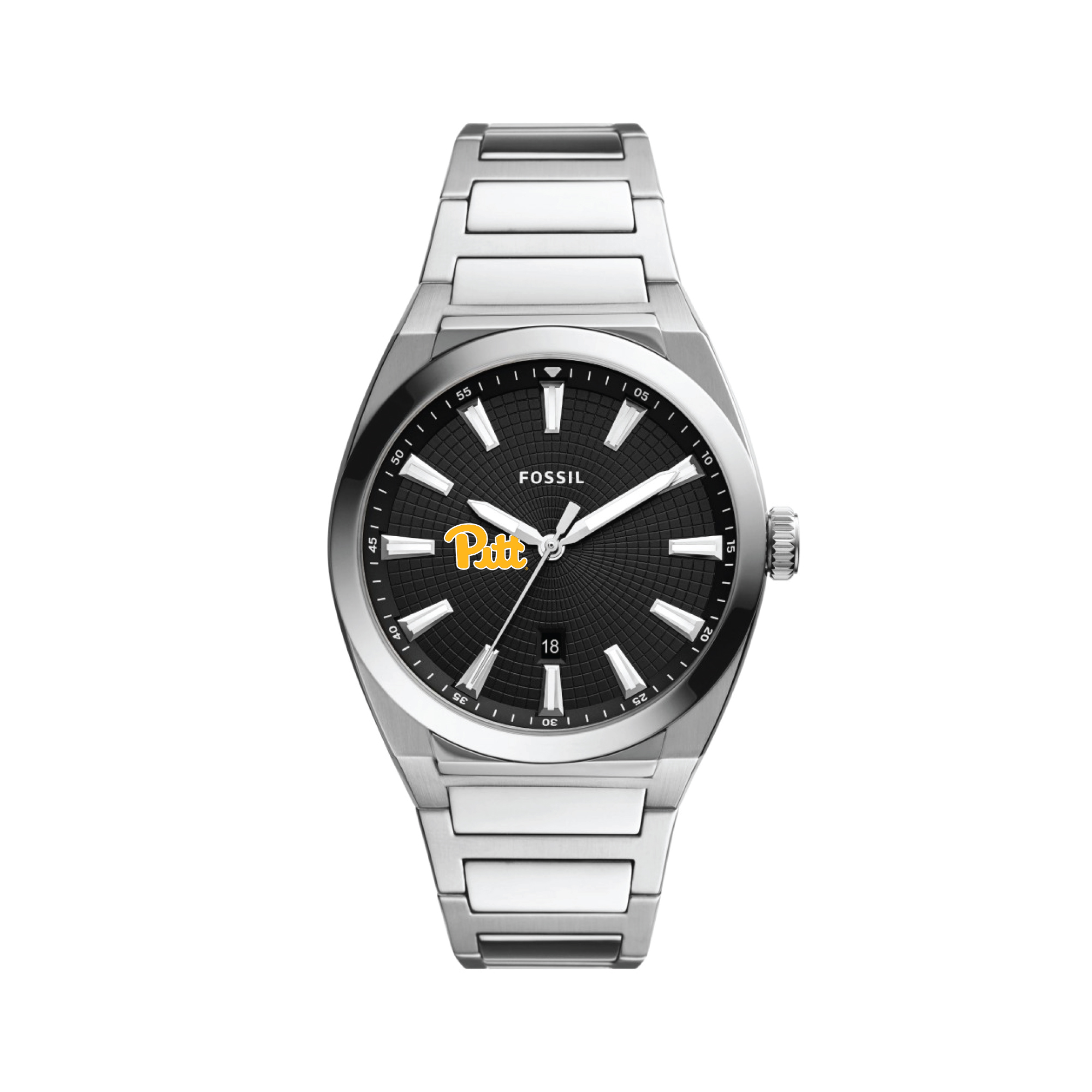 Men's Fossil  Black Pitt Panthers Everett Stainless Steel Watch