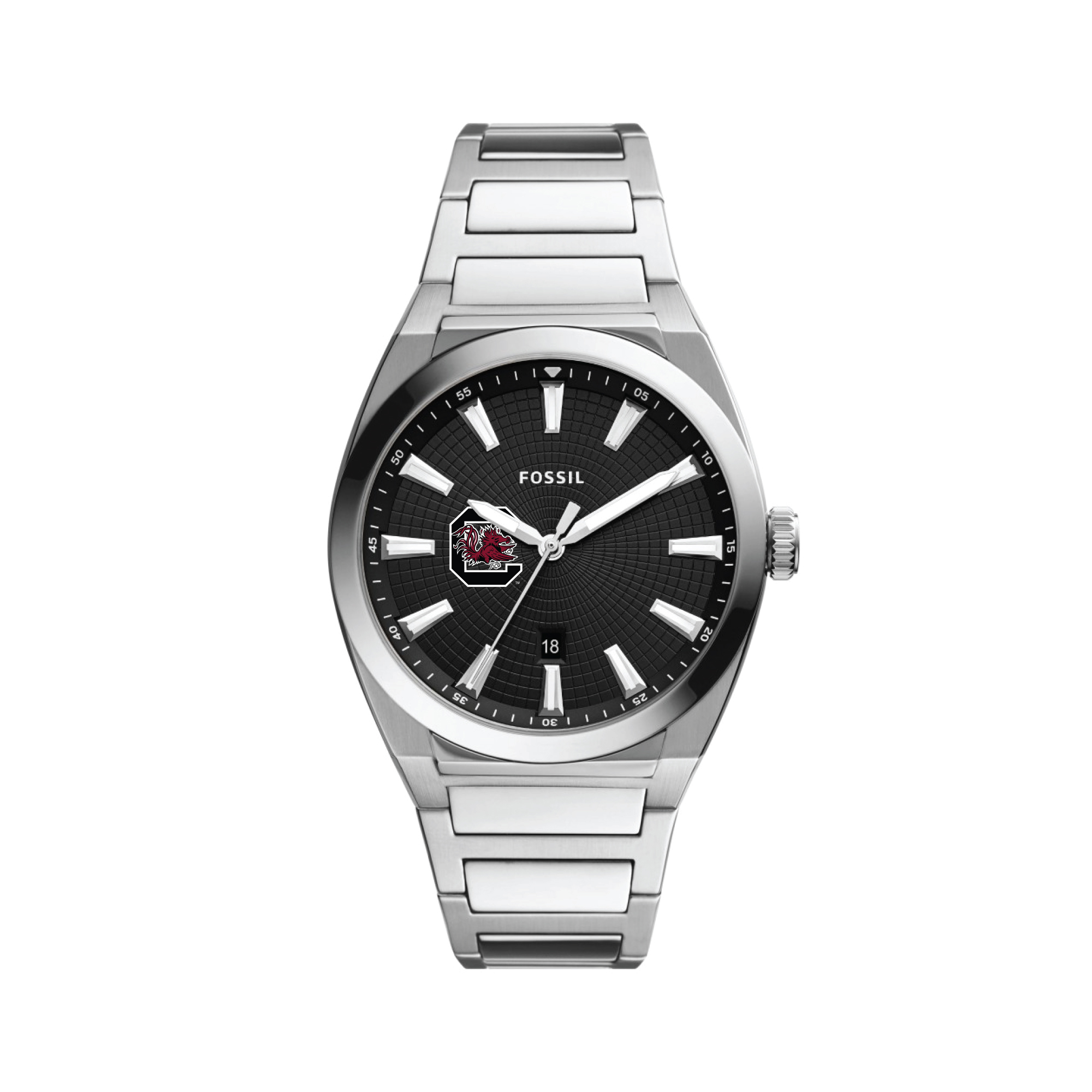 Men's Fossil  Black South Carolina Gamecocks Everett Stainless Steel Watch
