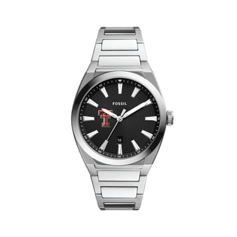 Men's Fossil  Black Texas Tech Red Raiders Everett Stainless Steel Watch