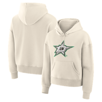Women's Fanatics Cream Dallas Stars Distressed Logo Hoodie