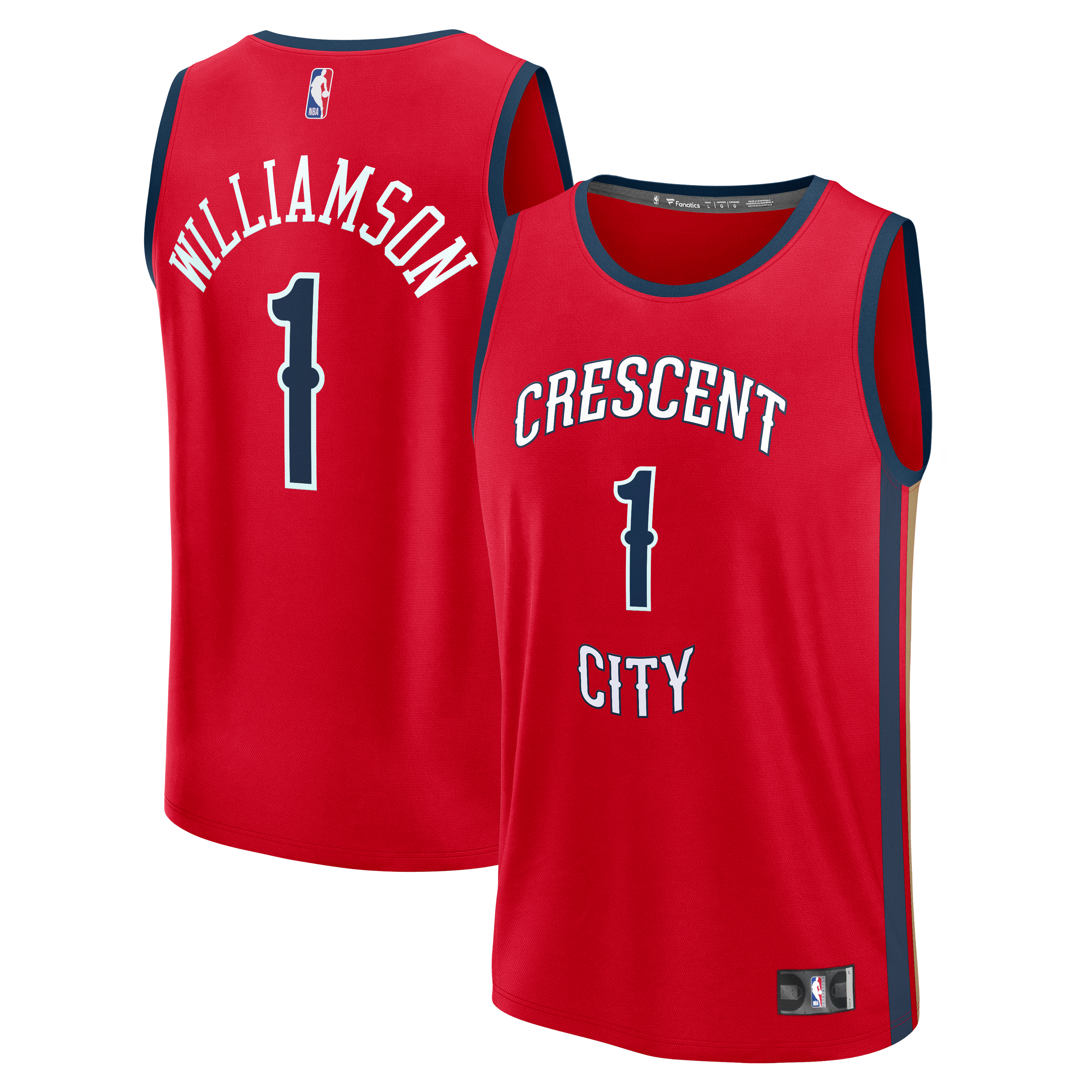 Youth Fanatics Zion Williamson Red New Orleans Pelicans Fast Break Player Jersey - Statement Edition