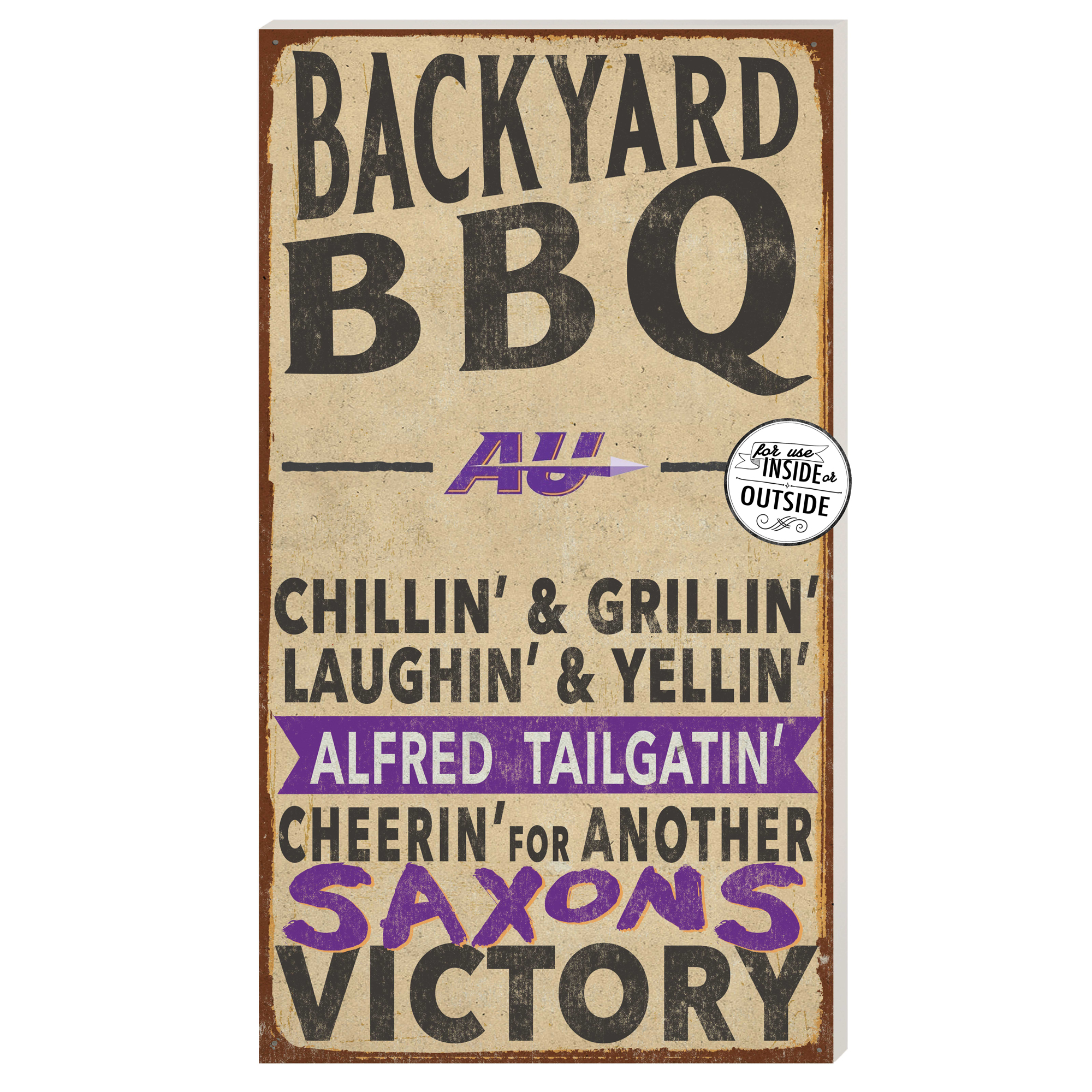 Alfred University Saxons 11" x 20" Indoor/Outdoor BBQ Sign