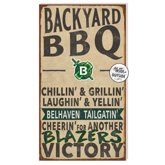 Belhaven Blazers 11" x 20" Indoor/Outdoor BBQ Sign