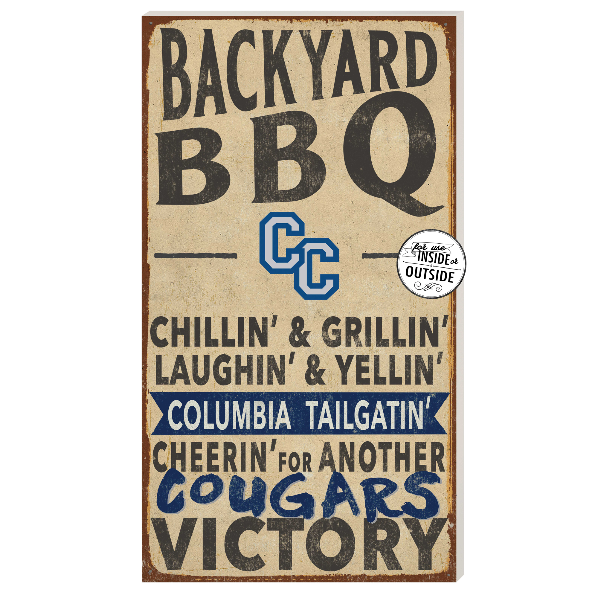 Columbia College of Missouri Cougars 11" x 20" Indoor/Outdoor BBQ Sign