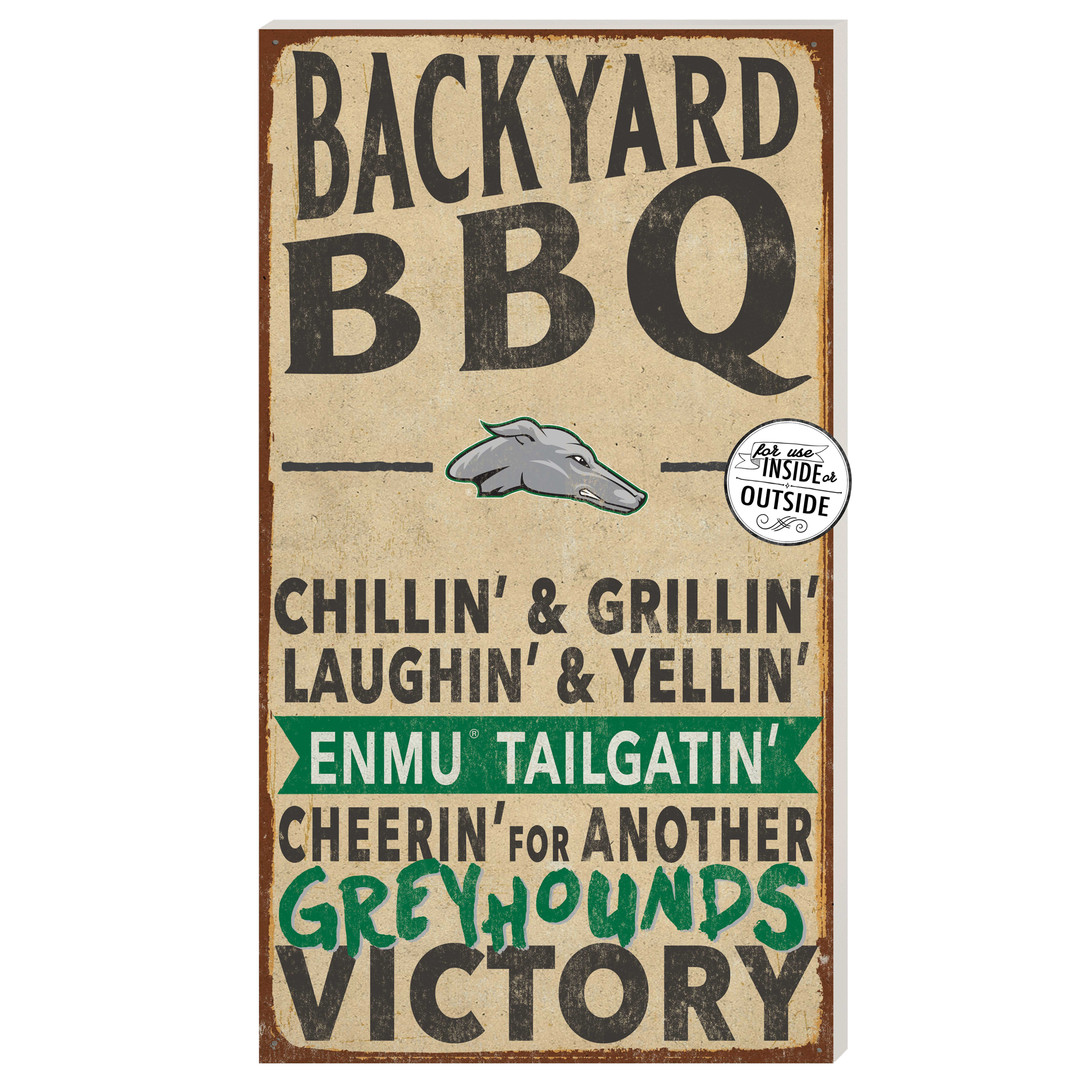 Eastern New Mexico Greyhounds 11″ x 20″ Indoor/Outdoor BBQ Sign Eastern New Mexico Greyhounds 11″ x 20″ Indoor/Outdoor BBQ Sign