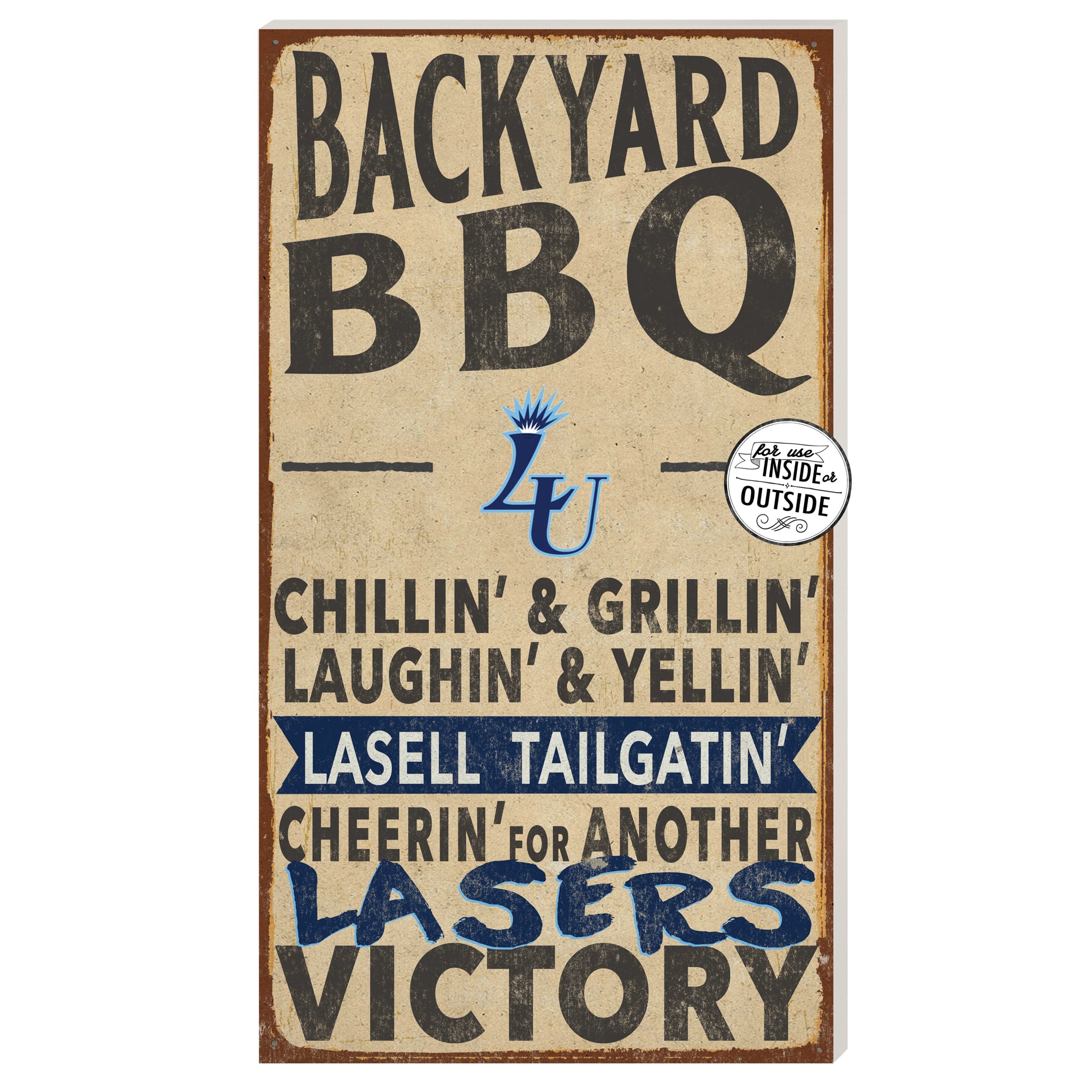 Lasell Lasers 11" x 20" Indoor/Outdoor BBQ Sign