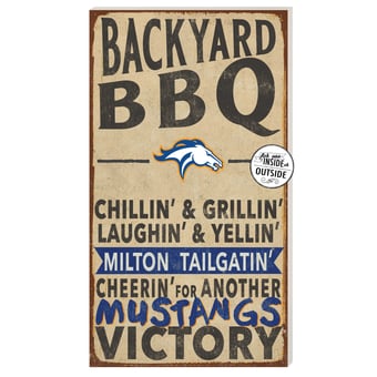 Milton Academy Mustangs 11" x 20" Indoor/Outdoor BBQ Sign