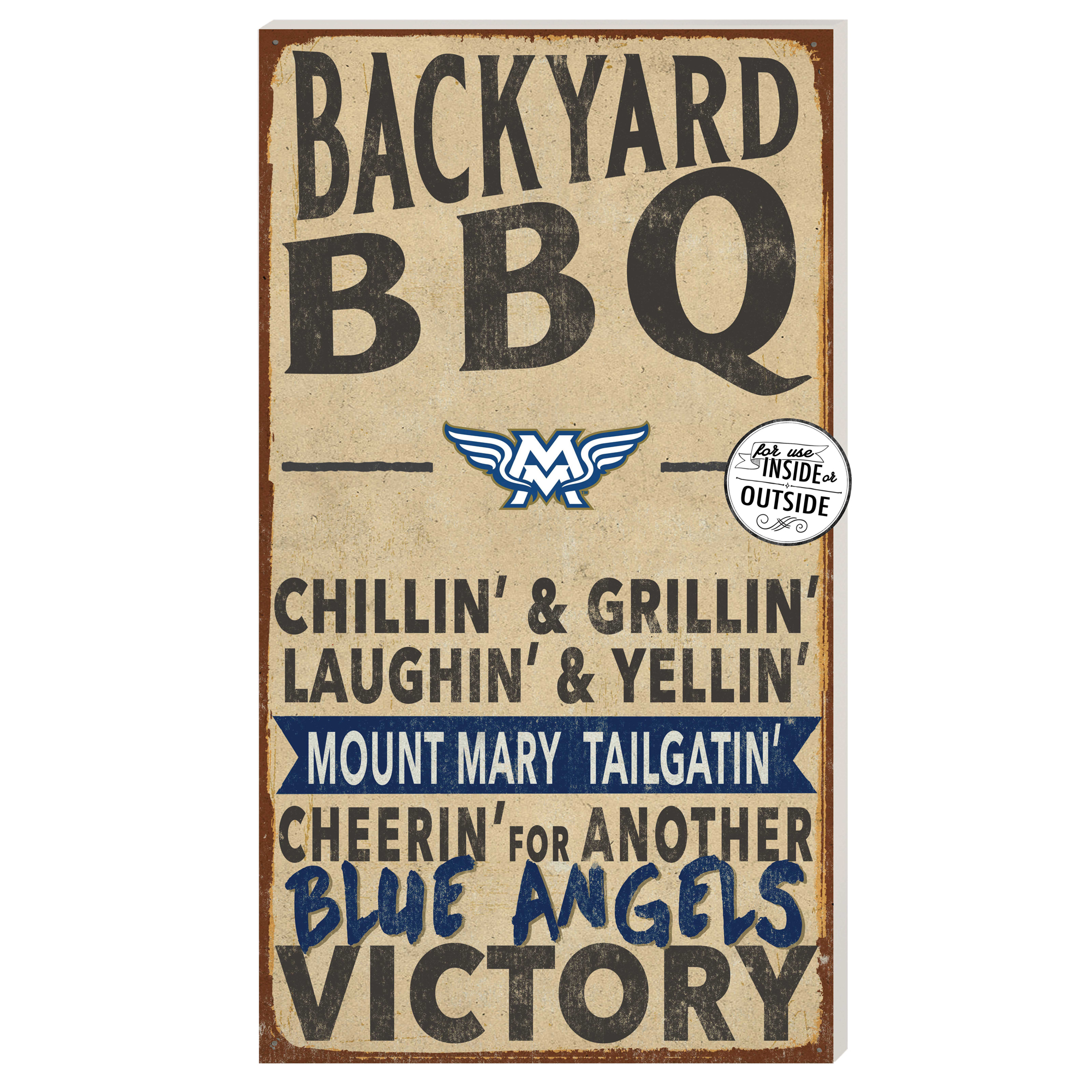 Mount Mary Blue Angels 11" x 20" Indoor/Outdoor BBQ Sign