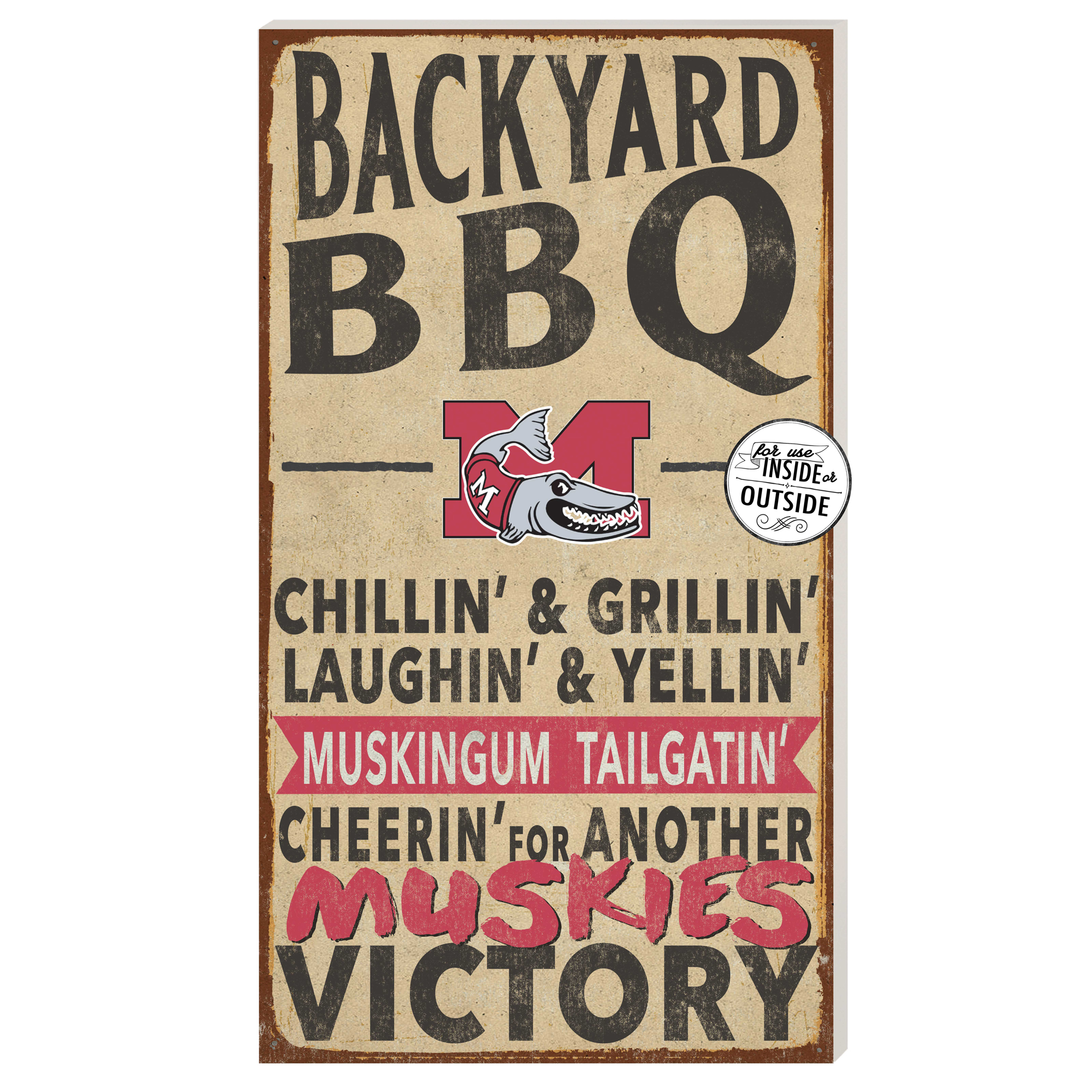 Muskingum Muskies 11" x 20" Indoor/Outdoor BBQ Sign