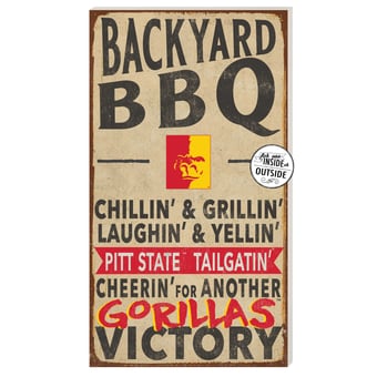 Pittsburg State Gorillas 11" x 20" Indoor/Outdoor BBQ Sign