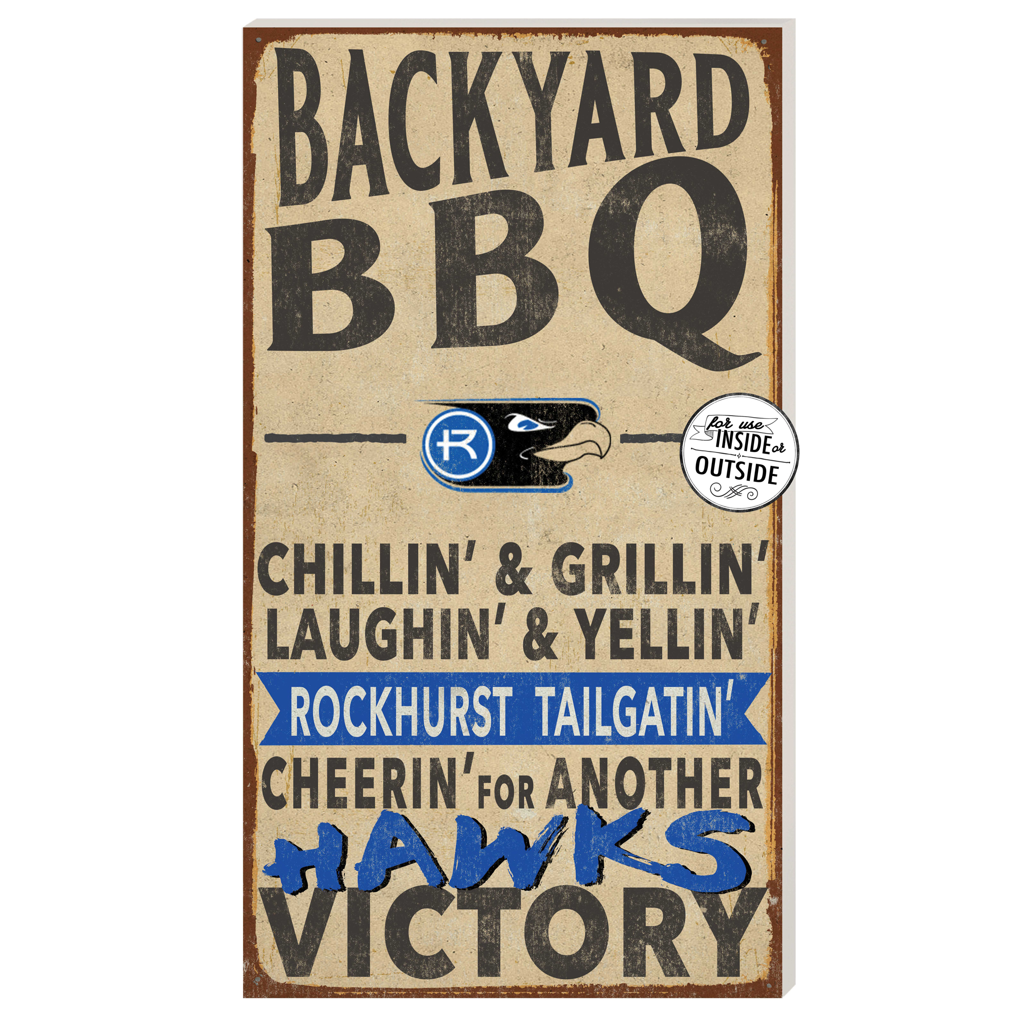 Rockhurst Hawks 11" x 20" Indoor/Outdoor BBQ Sign