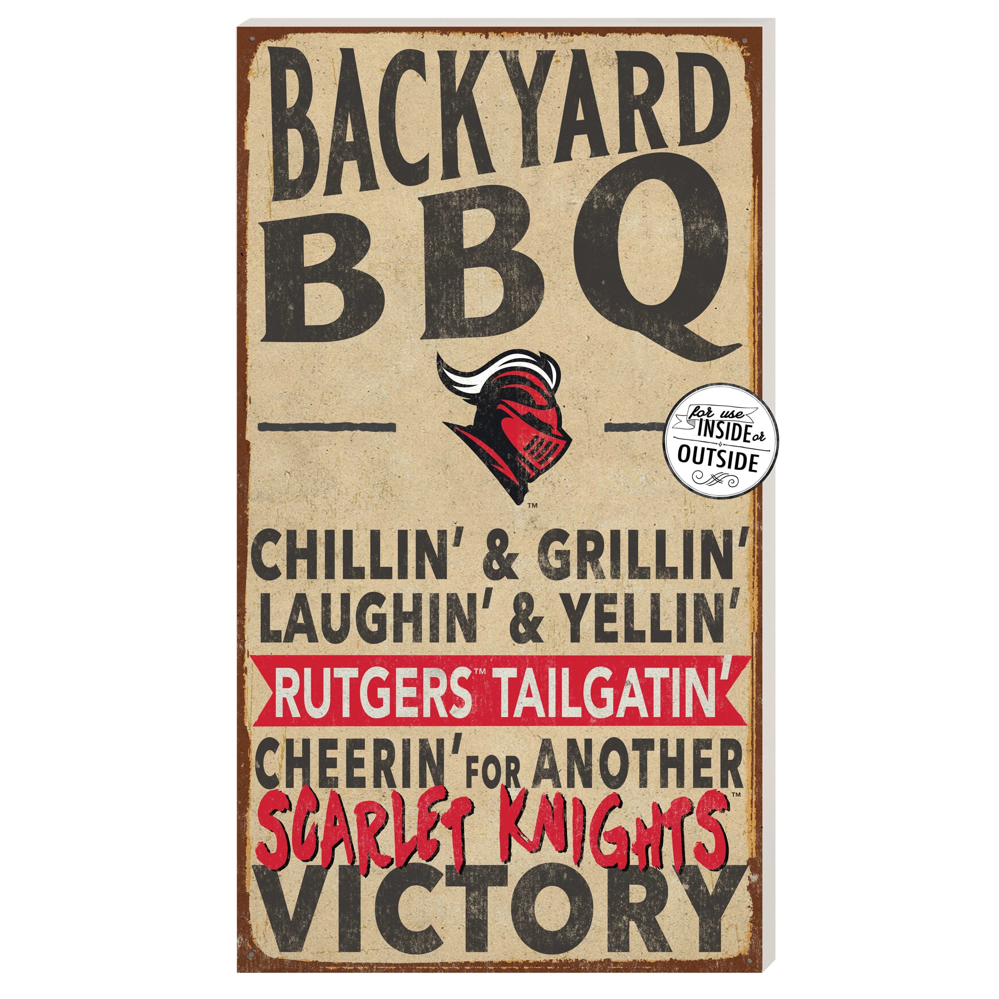 Rutgers Scarlet Knights 11" x 20" Indoor/Outdoor BBQ Sign