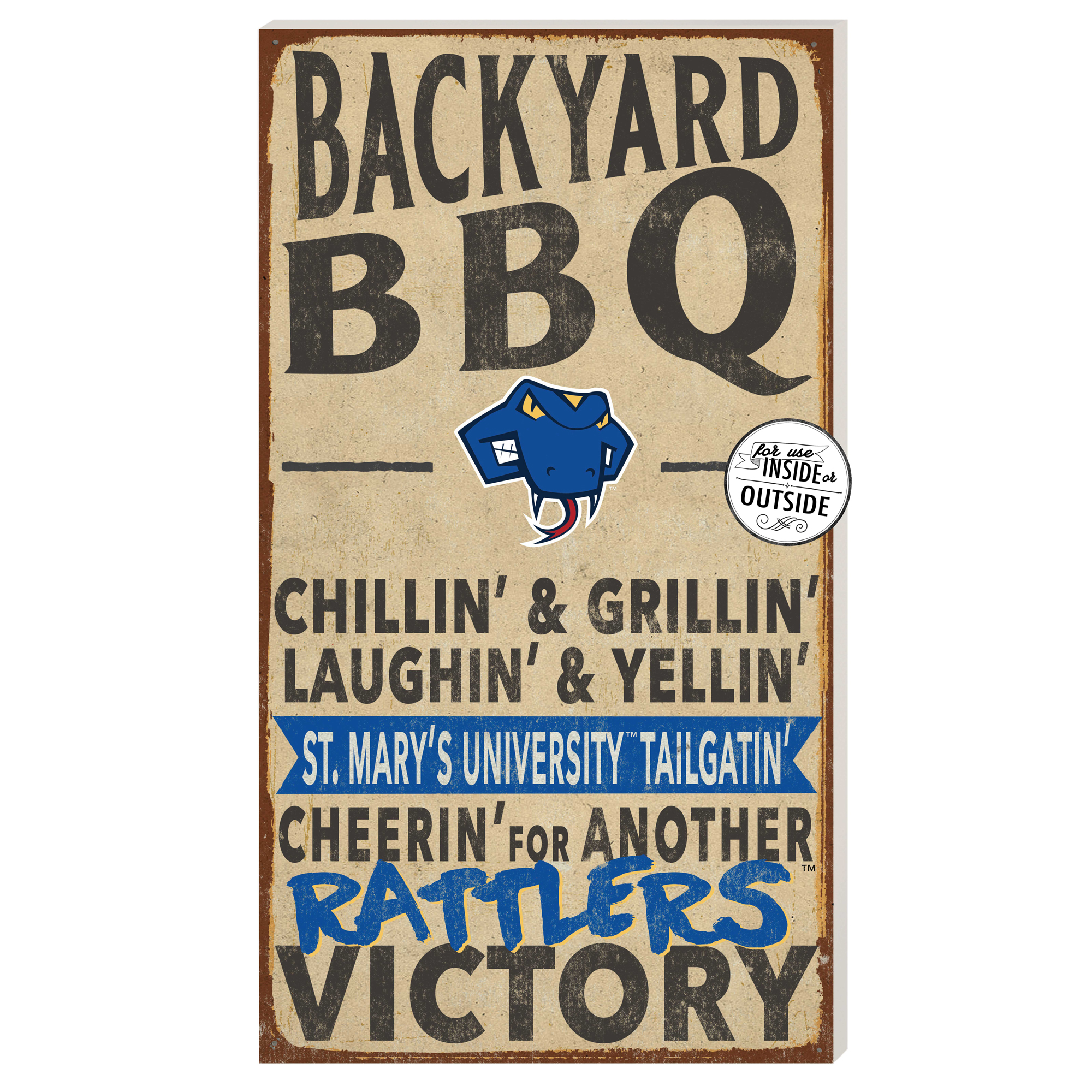 St. Mary's University Rattlers 11" x 20" Indoor/Outdoor BBQ Sign