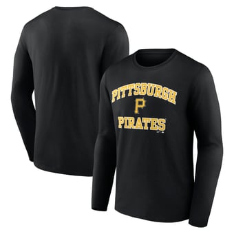 Men's Logo Athletic Black Pittsburgh Pirates Heart & Soul Long Sleeve T-Shirt