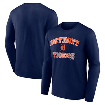 Men's Logo Athletic Navy Detroit Tigers Heart & Soul Long Sleeve T-Shirt